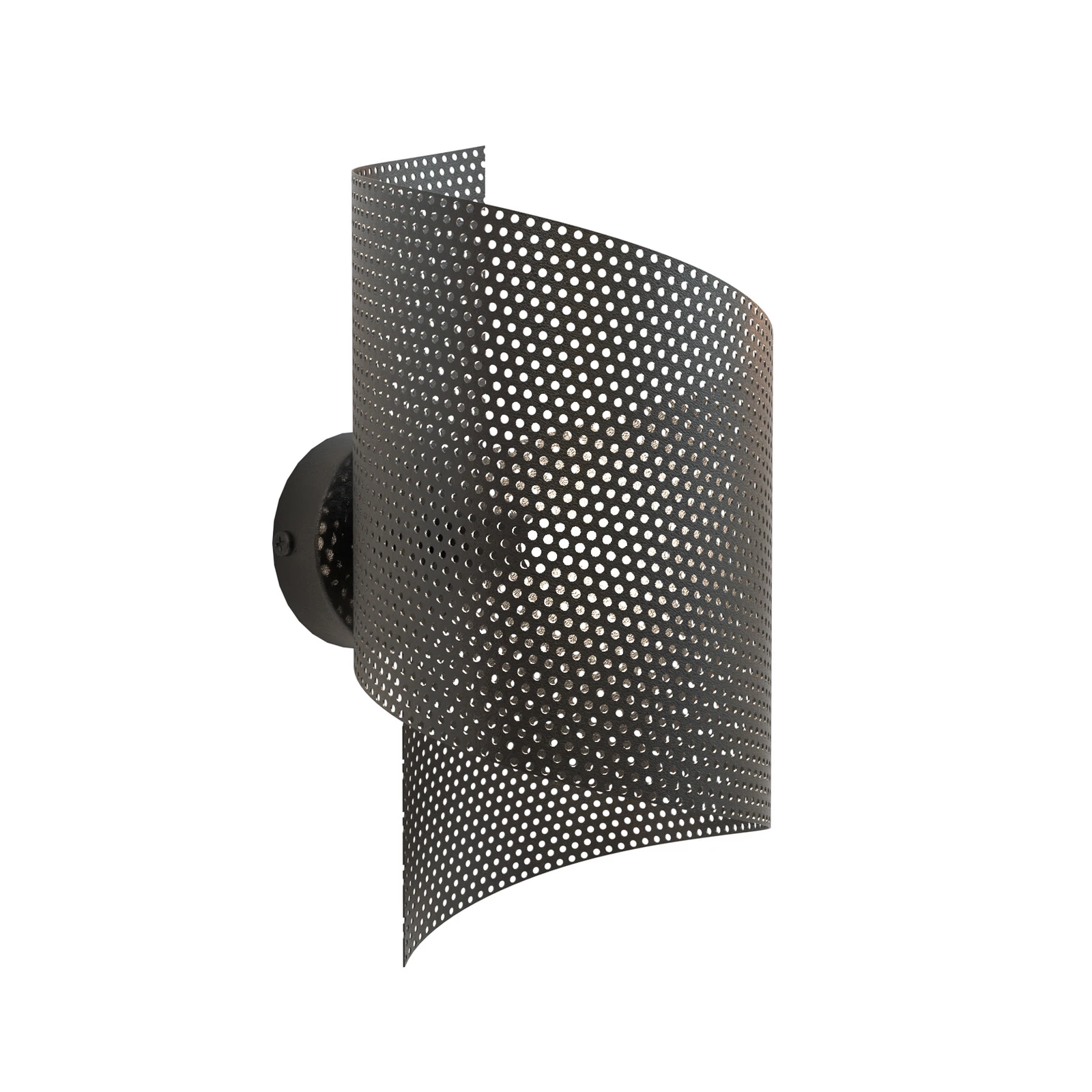 Aplique de pared Spiral, negro, metal, G9, 29 cm de altura