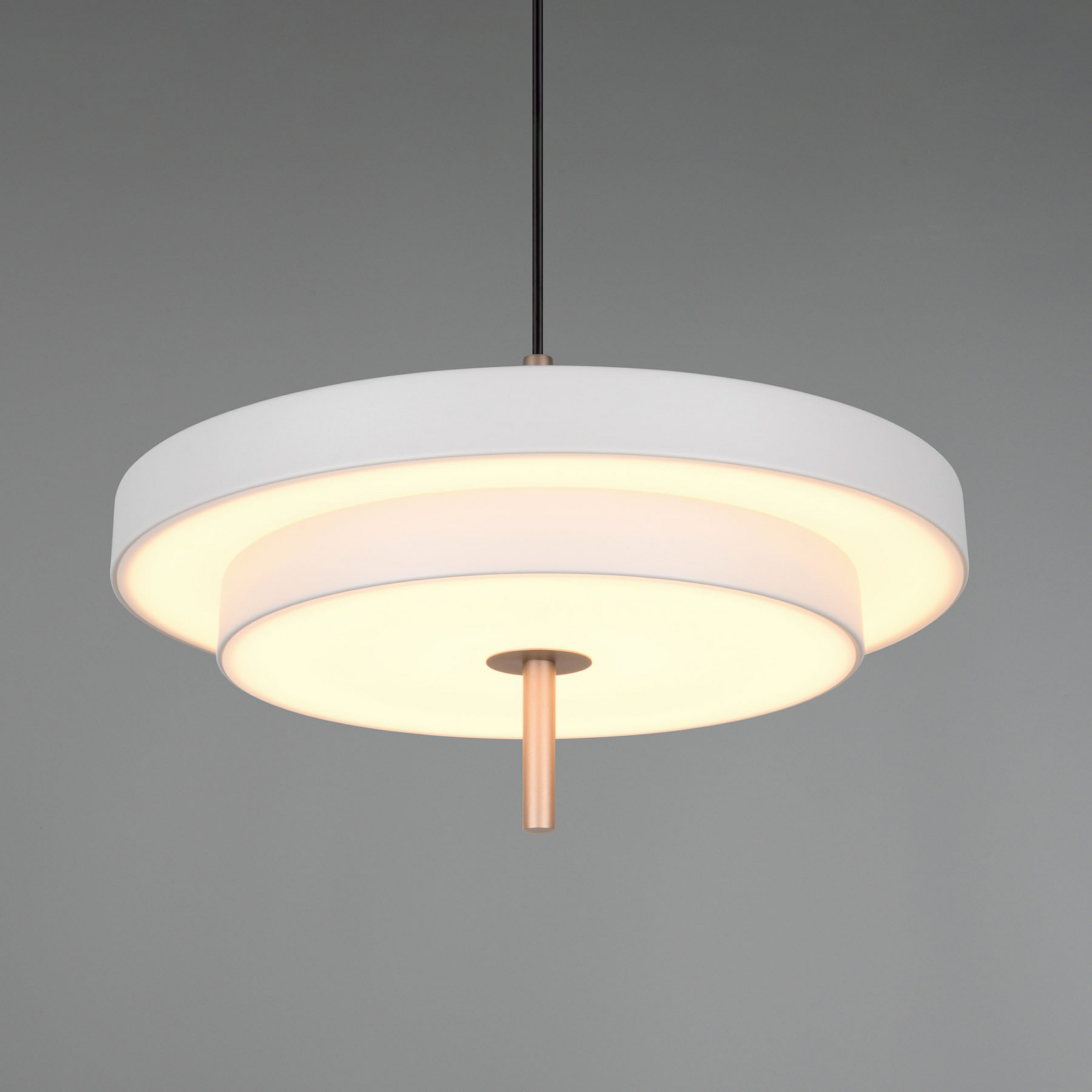 LED hanglamp Keaton, lichtgrijs, Ø 40 cm, metaal, CCT LED hanglamp Keaton, lichtgrijs, Ø 40 cm, metaal, CCT