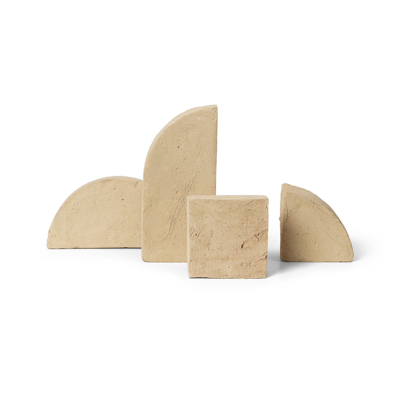 ferm LIVING Skulpturen-Set Shape, gelb, Keramik, 4-teilig