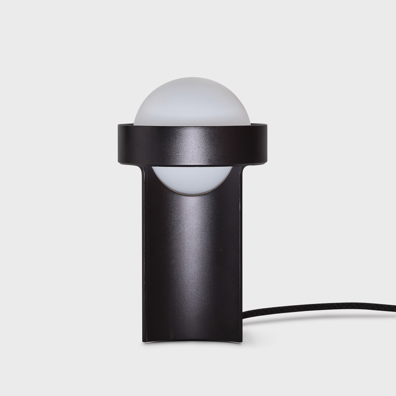 Tala tafellamp Loop small, aluminium, LED globe III, donkergrijs