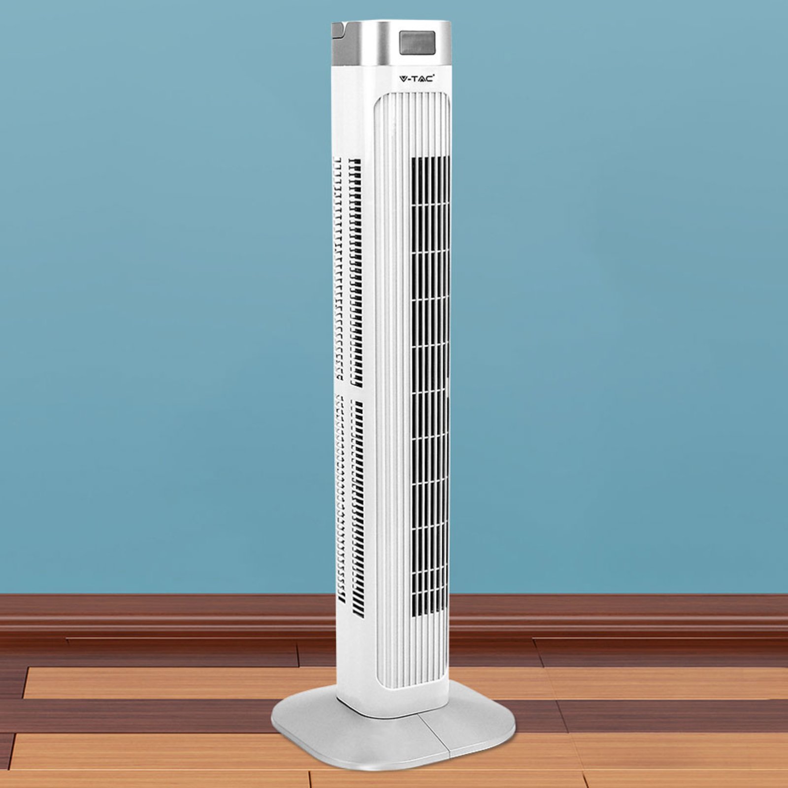 Tower pedestal fan with sleep mode, white
