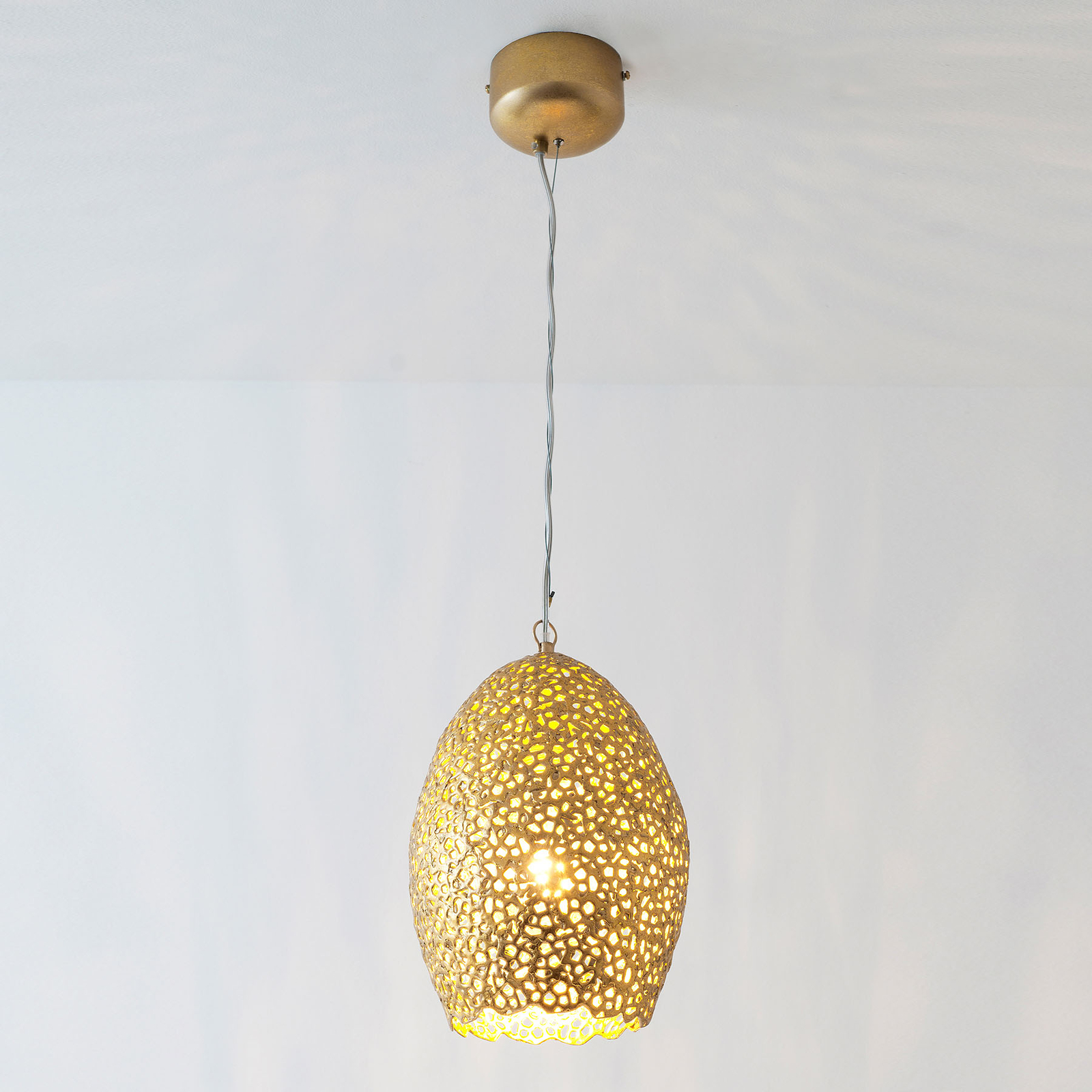 Lampa wisząca Cavalliere, złota, Ø 22 cm