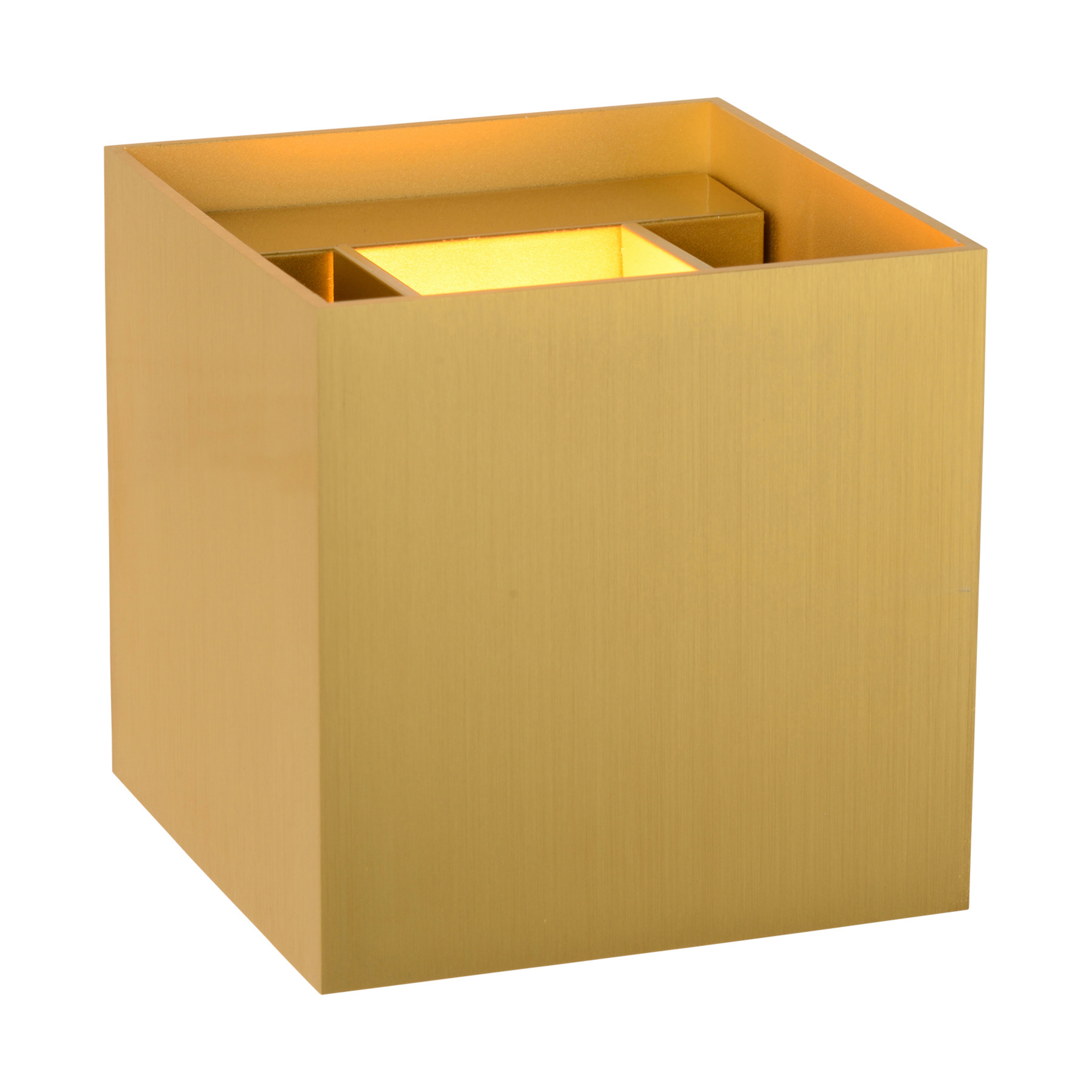 Candeeiro de parede LED Xio, angular, dourado