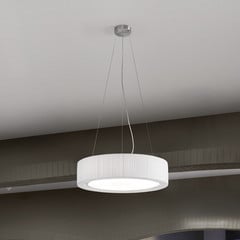 Bover lámpara LED de techo Urban, plata/blanco, Ø 60 cm