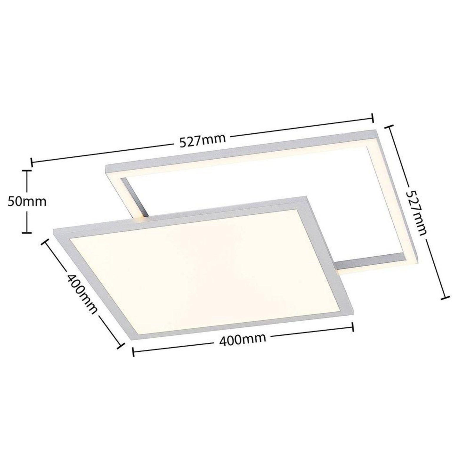 Senan LED Square Stropné Lampa CCT Silver - Lucande