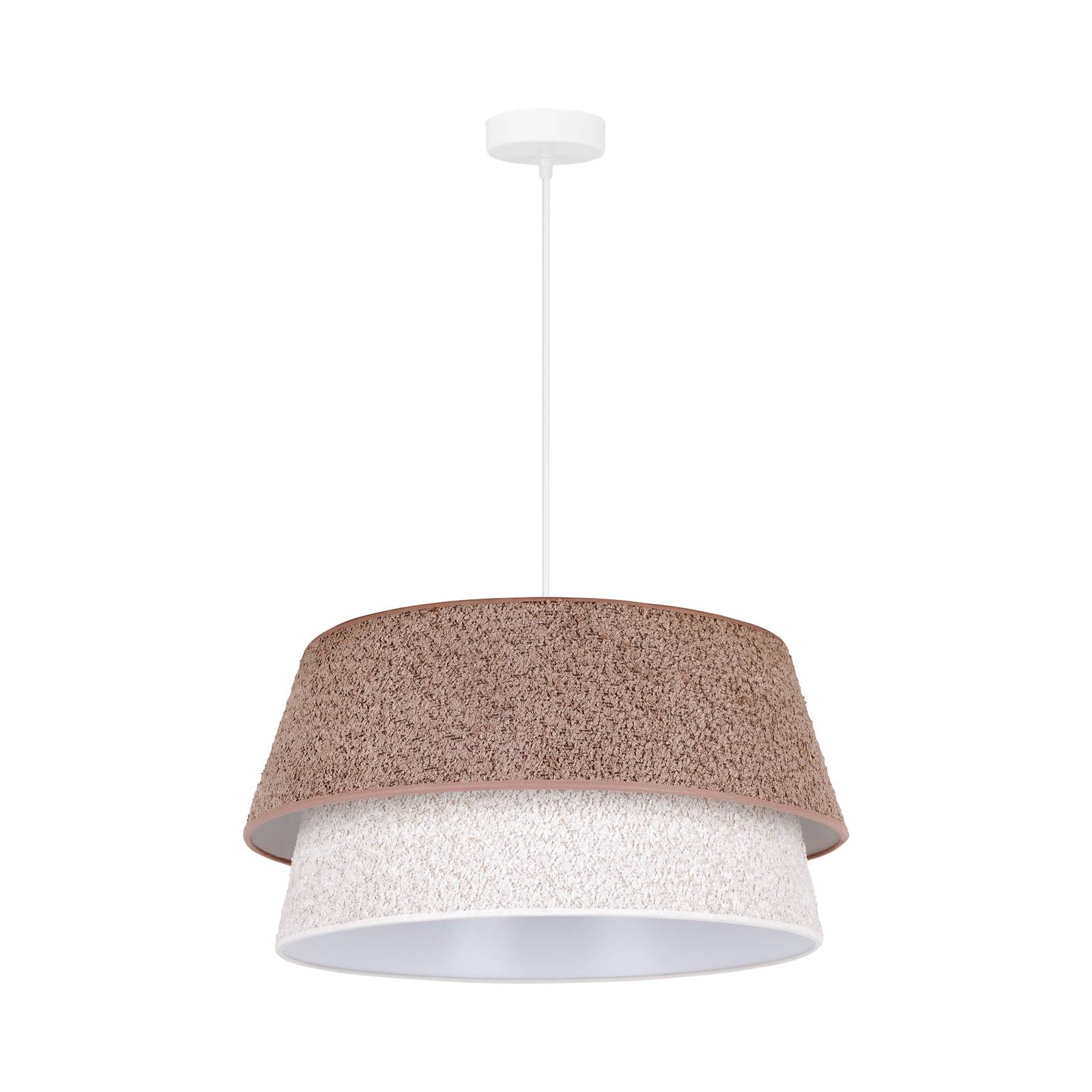 Hängeleuchte Boucle, Ø 50 cm, cappucchino/ecru