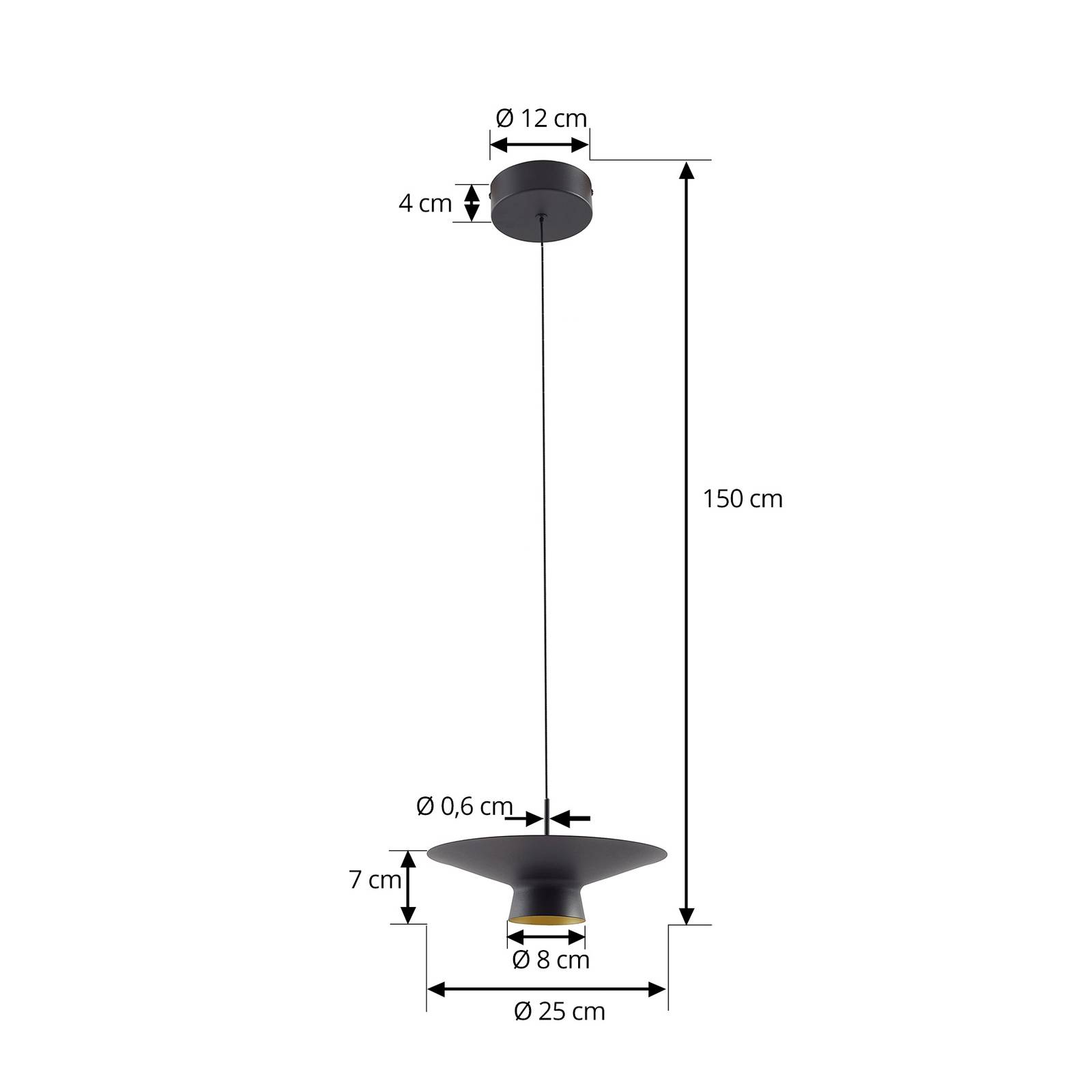 Lampa wisząca LED Lindby Norvind, 2-punktowa, czarna, metalowa