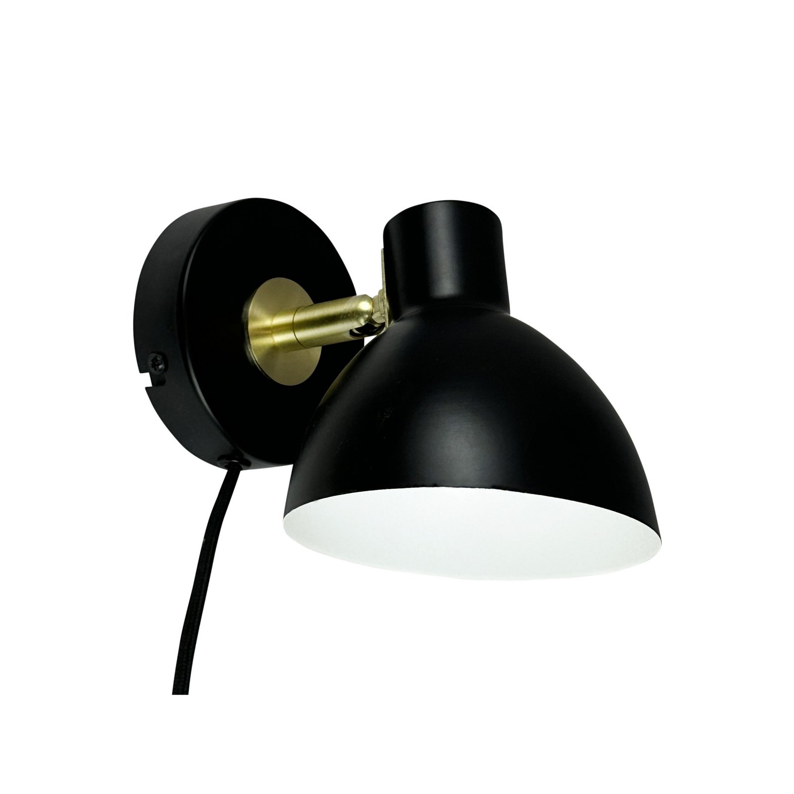 Dyberg Larsen Wandlampe Lilje, schwarz, Ø 16 cm, Metall