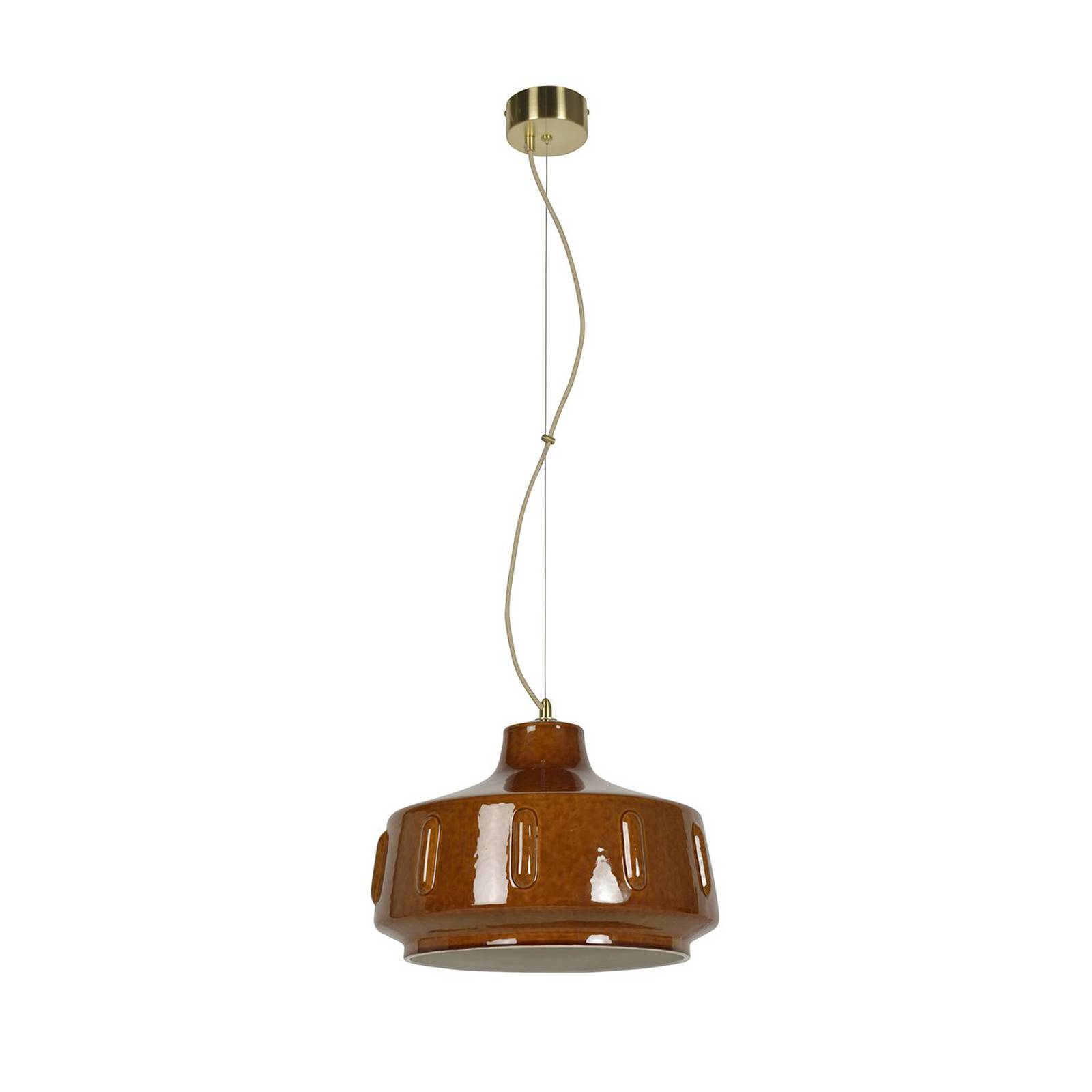 MARKET SET Pendellampe Jimmy, Ø 38 cm, braun, Keramik günstig online kaufen