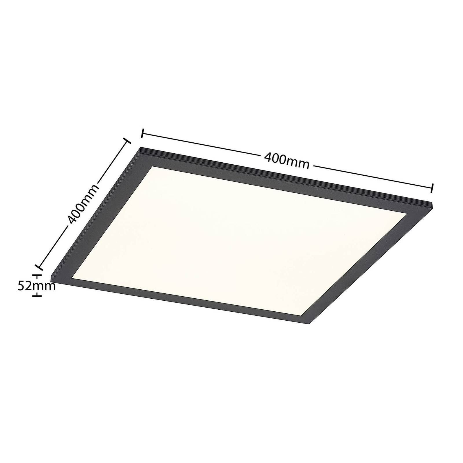 Panel LED Lindby Nelios, 40 x 40 cm, 4000 K, czarny, metalowy