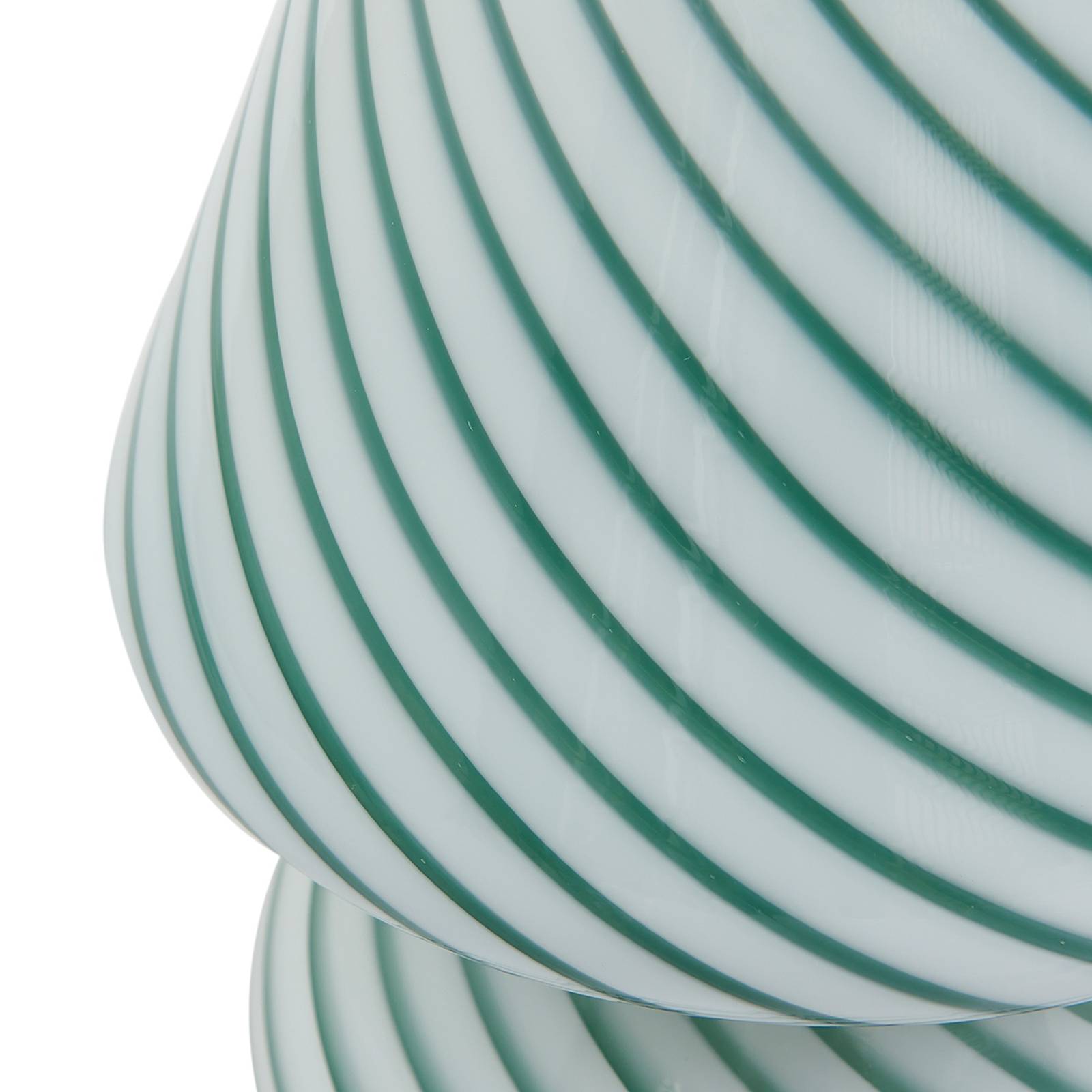 Lampa stołowa Lindby Andriana, zielona/biała, szkło, Ø 15 cm