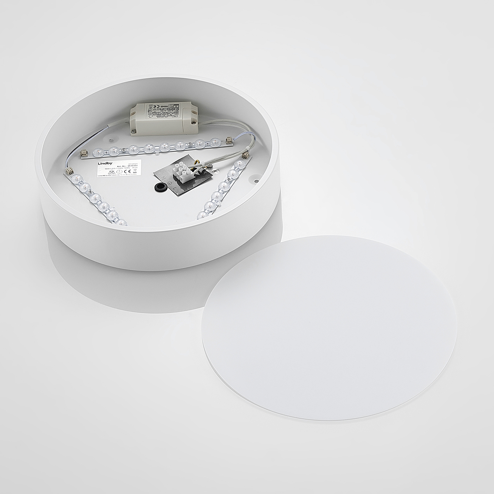 Lindby LED-Deckenleuchte Simera, Ø 30cm, weiß, dimmbar