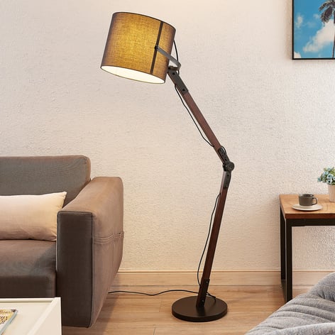 Flexible Dreibein Stehleuchte Schwarz Gold Design Wohnzimmer Couch Leselampe 