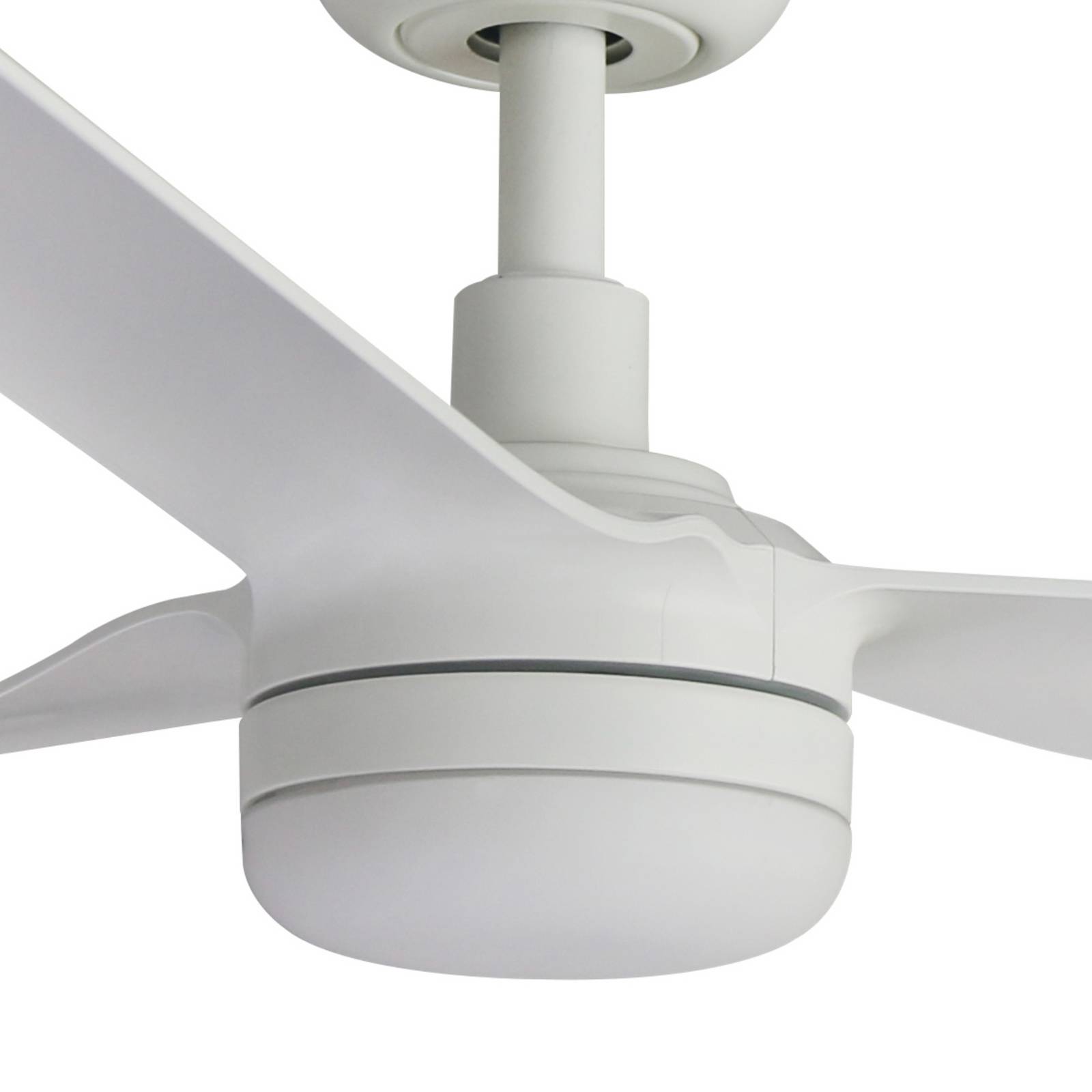 Wentylator sufitowy LED Punt M, biały, zasilanie prądem stałym, cichy, Ø 130