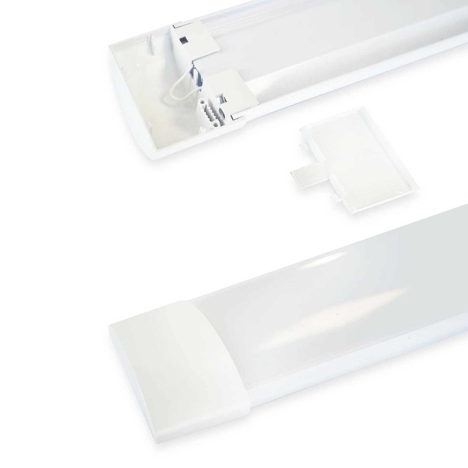 LED ceiling light Batten, length 60 cm, aluminium, white, 4,000 K