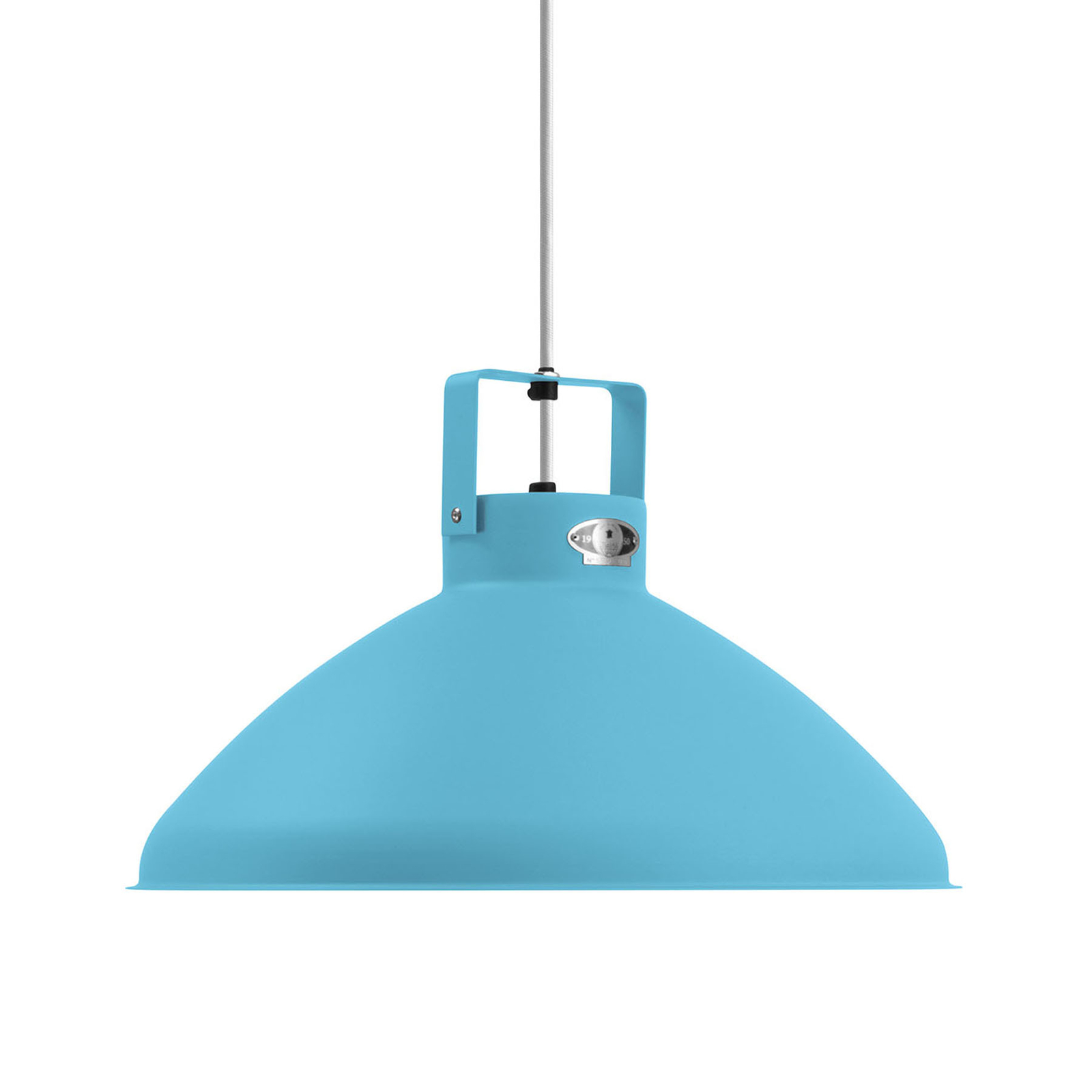 JIELDÉ Jieldé Beaumont B360 hanging lamp matt blue, for Living / Dining Room, aluminium, E27, 100 W, energy efficiency: A++, H: 28 cm