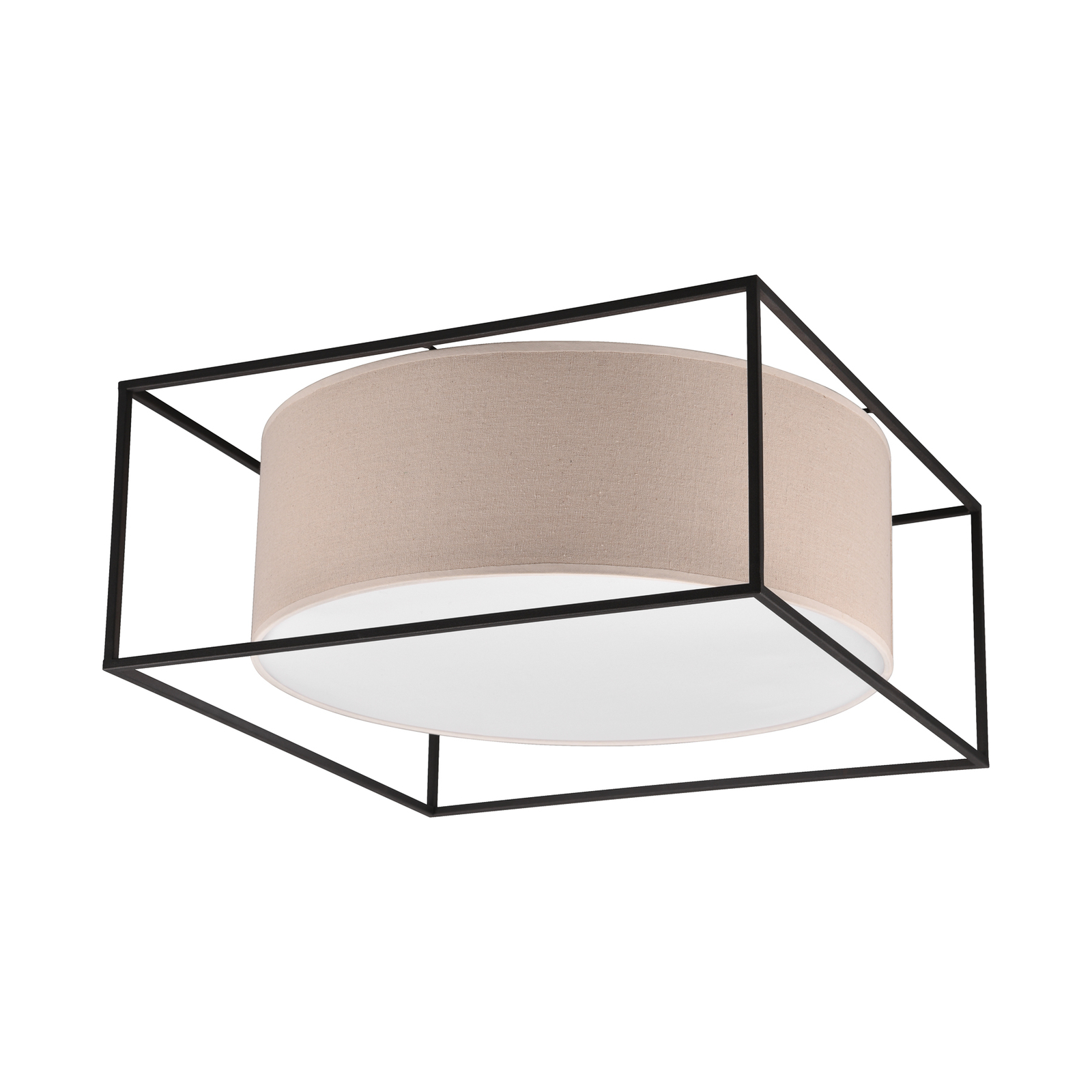 Ross ceiling light with fabric shade, 50 x 50 cm