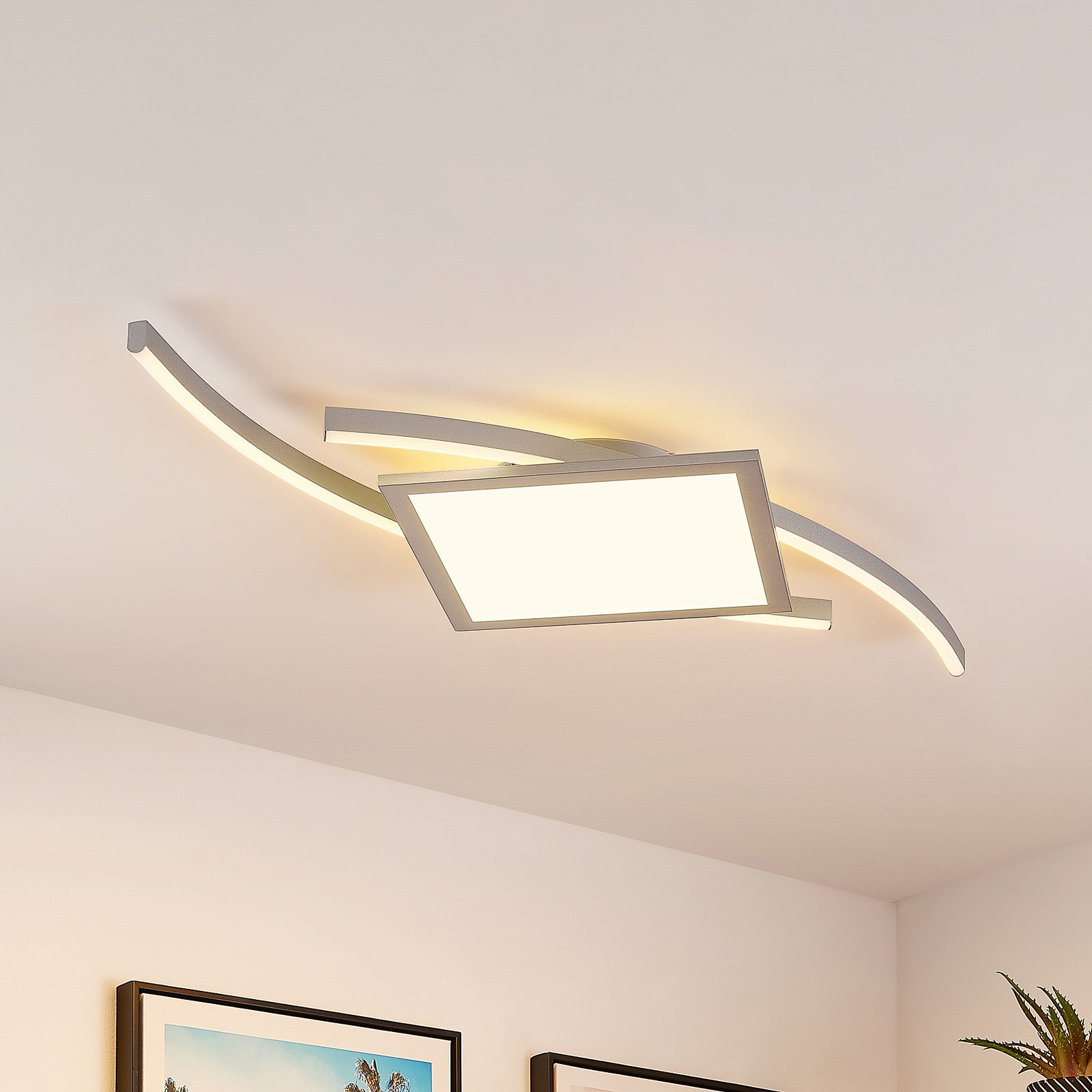 Lucande Tiaro LED plafondlamp, hoekig, 42,5 cm