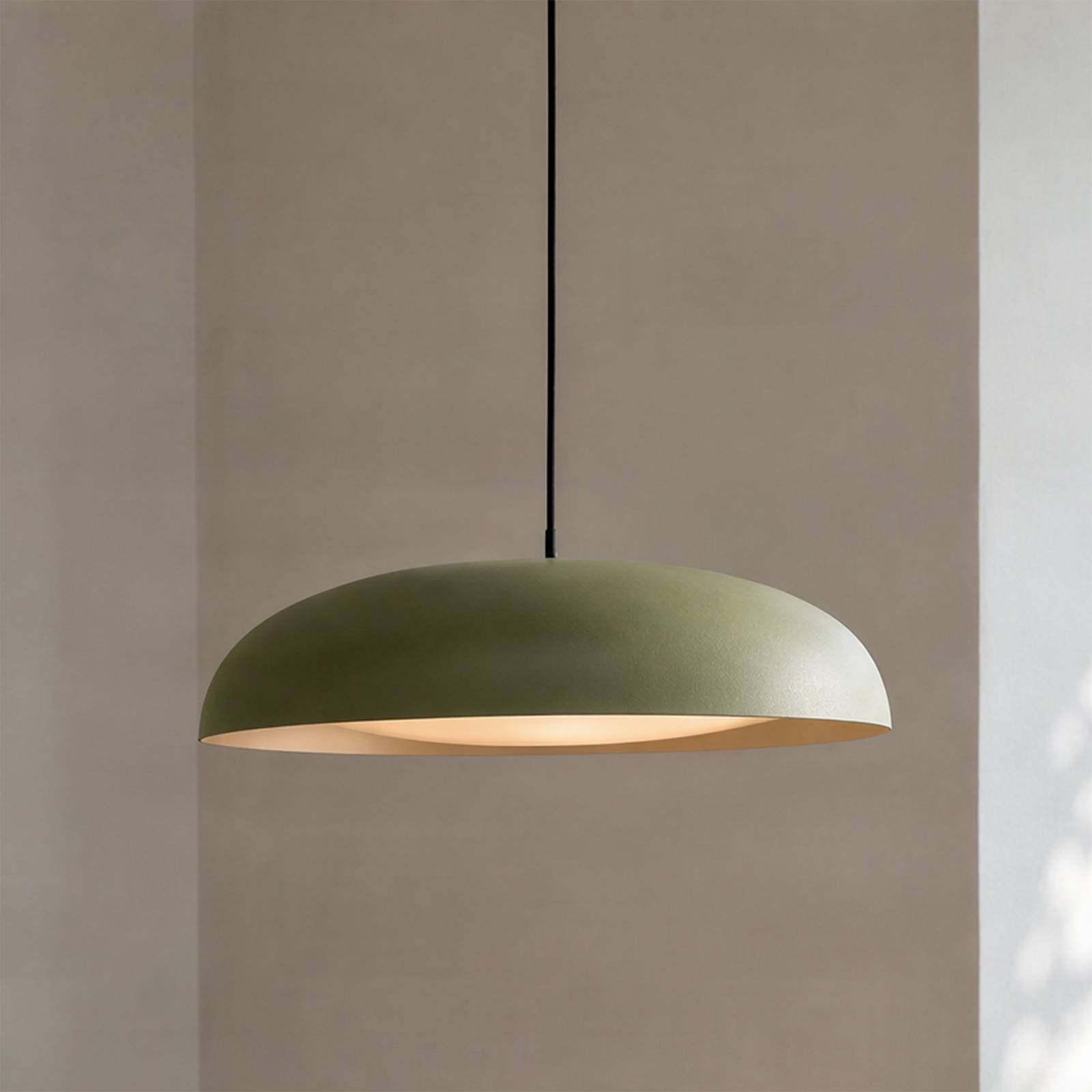 Żyrandol LED Lindby „Florie”, zielona, Ø 40 cm, metalowa
