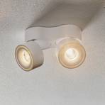 Egger Clippo Duo spot LED soffitto, bianco, 3.000K