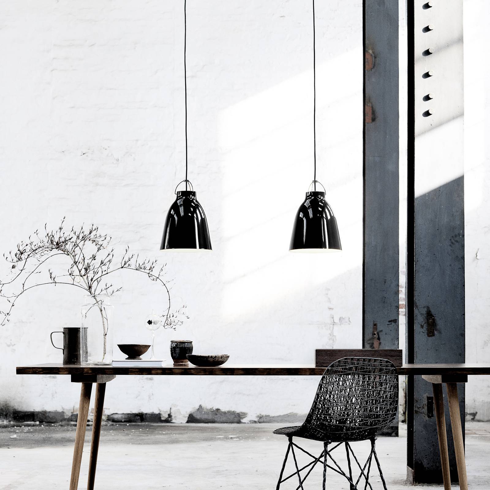 FRITZ HANSEN Caravaggio P2 połysk czarny/czarny