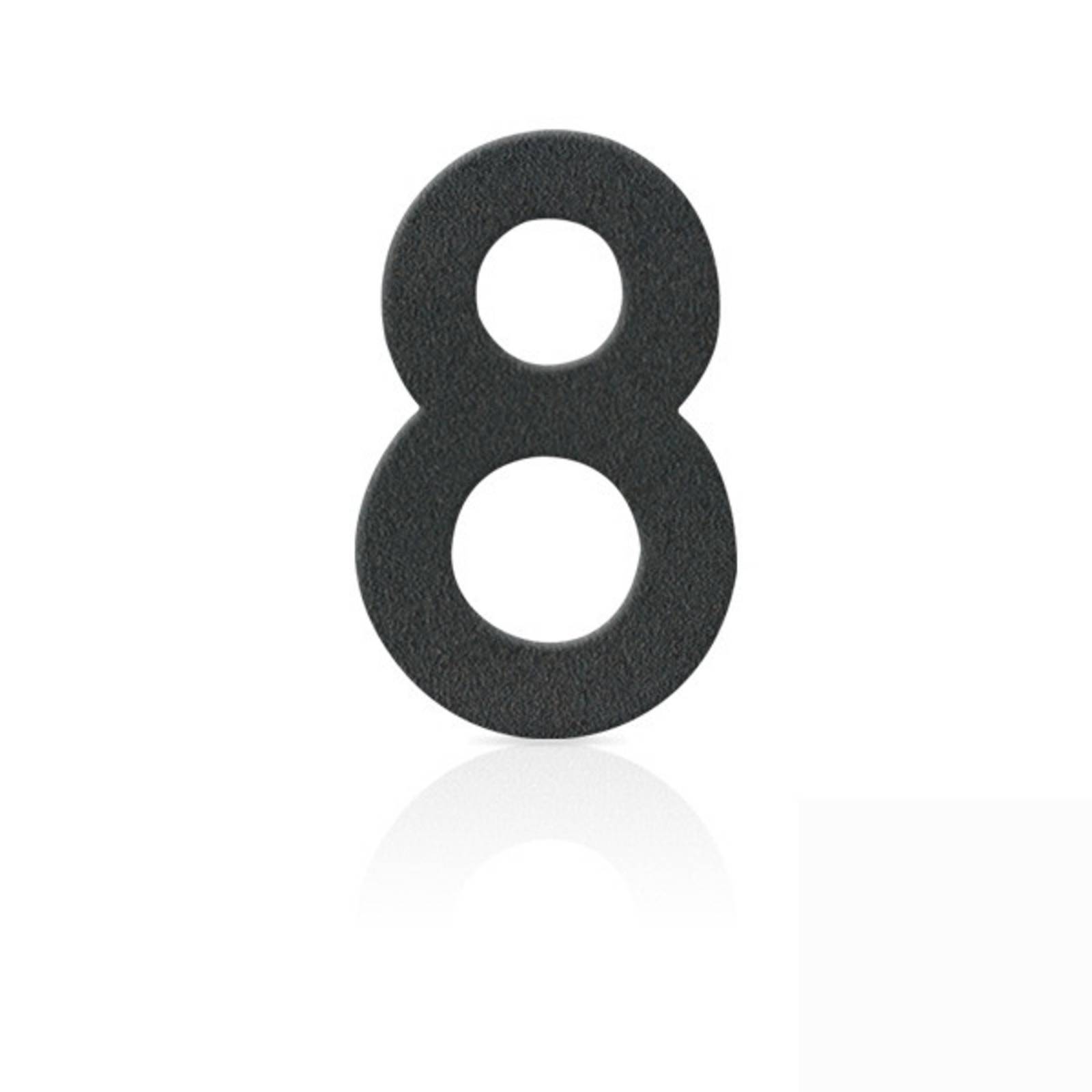 HEIBI Husnummer i rostfritt stål, siffran 8, grafitgrå