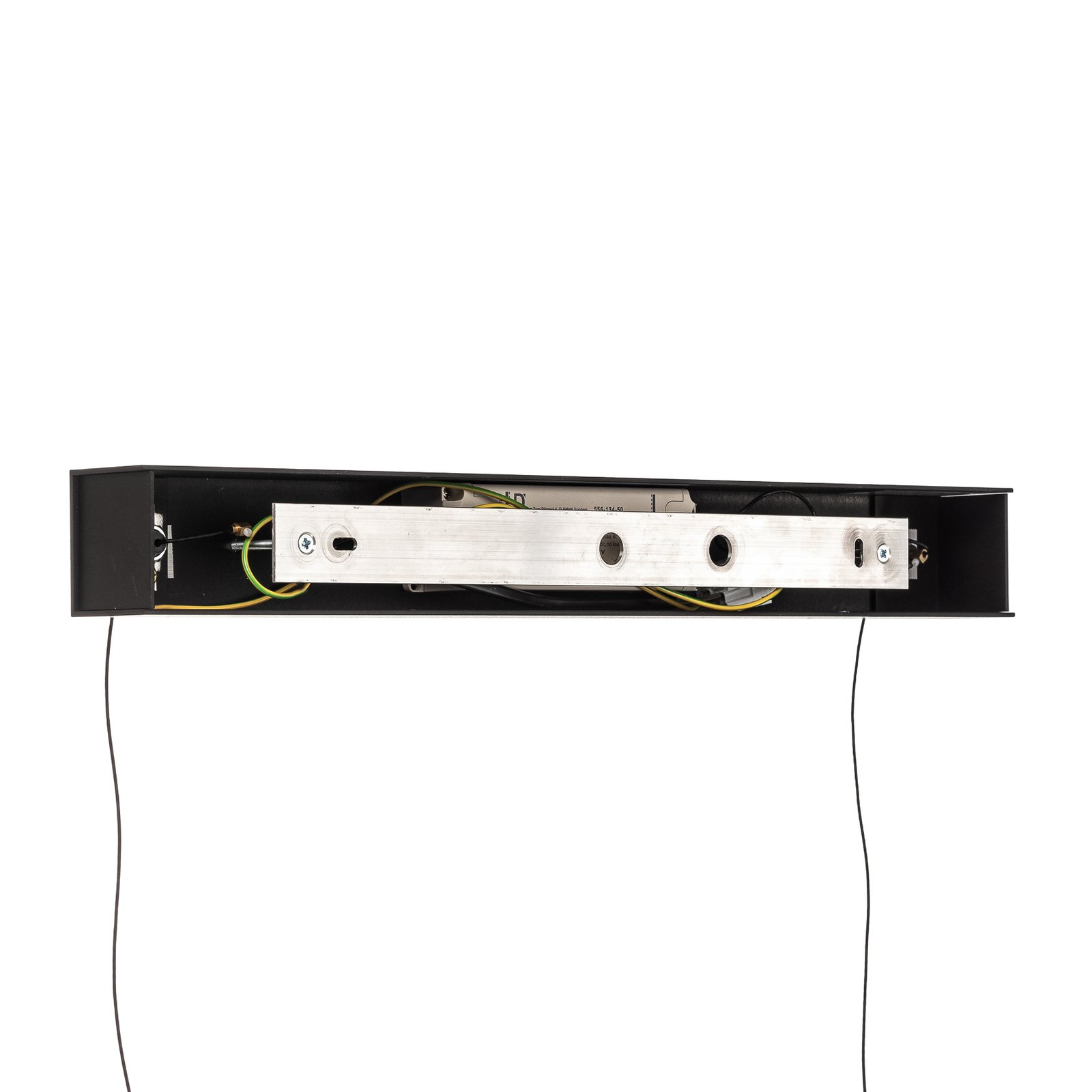 Quitani Lámpara colgante LED Kiere, roble/negro, 118 cm
