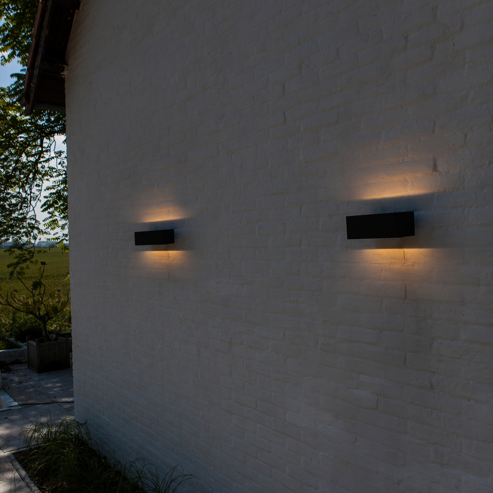 LED-Außenwandleuchte GEMINI, schwarz, 22 cm, IP54, up/down