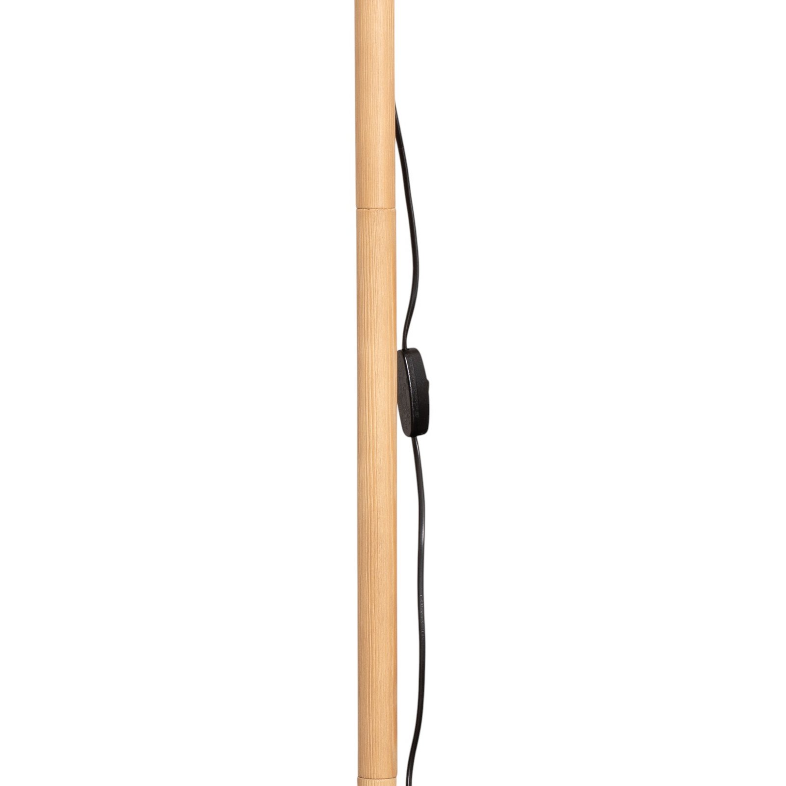 Stojací lampa Deva Nature, textil, dřevo