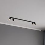 Hero downlight, black, 4-bulb, 120 cm, metal, GU10