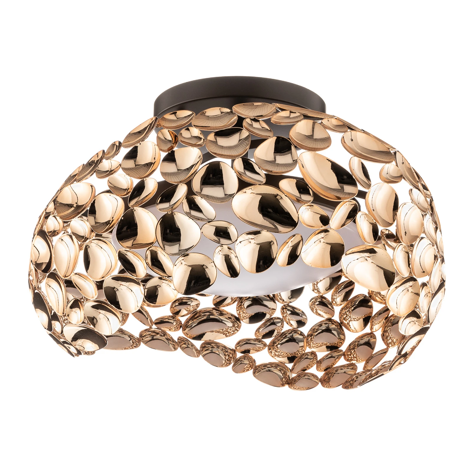 Plafonnier LED Narisa, Ø 46 cm, doré rosé