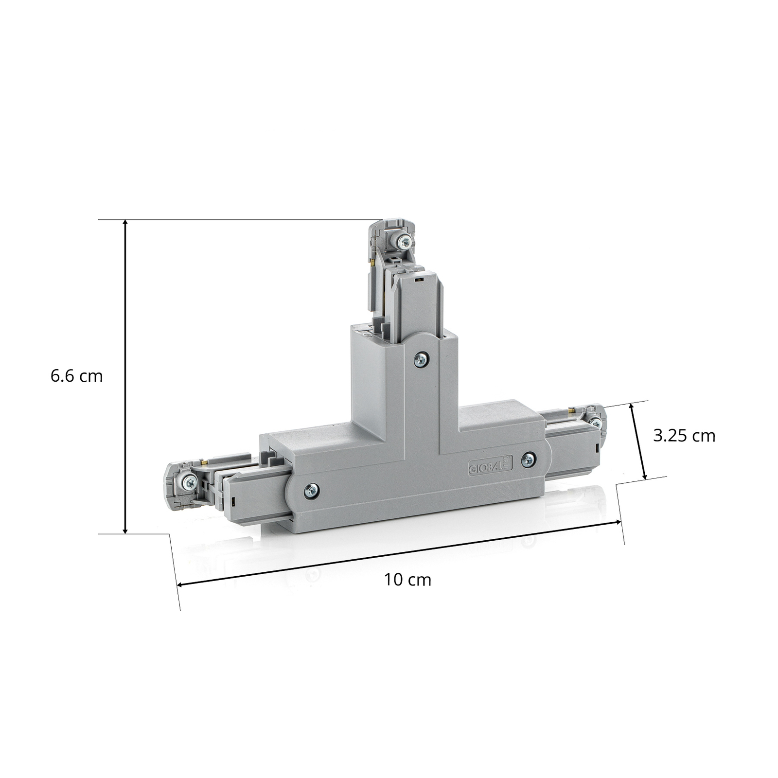 T-verbinder Noa, aardedraad buiten links, grijs