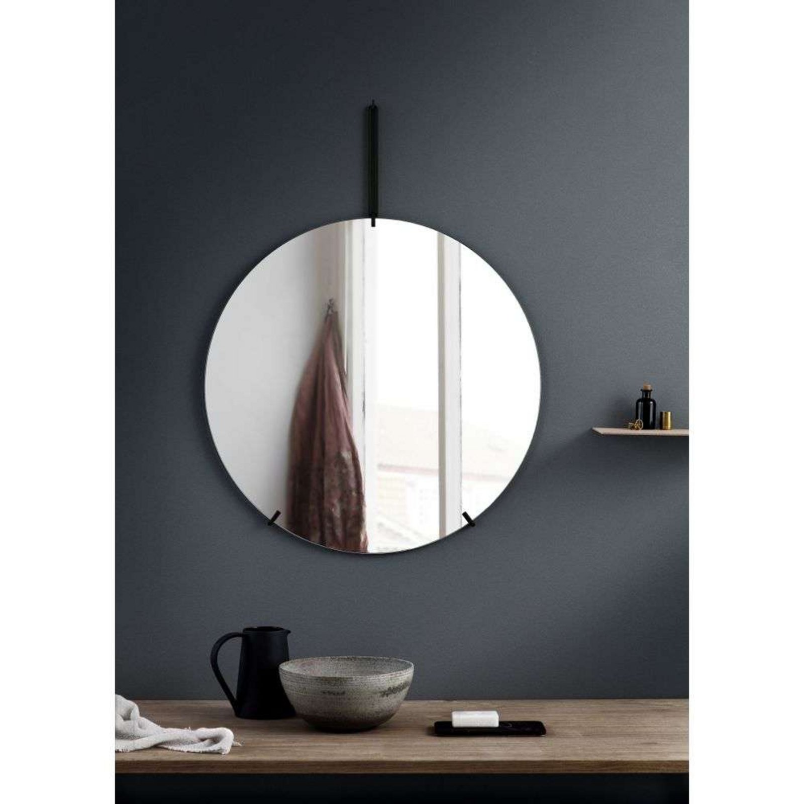 Wall Mirror Ø70 Black - Moebe