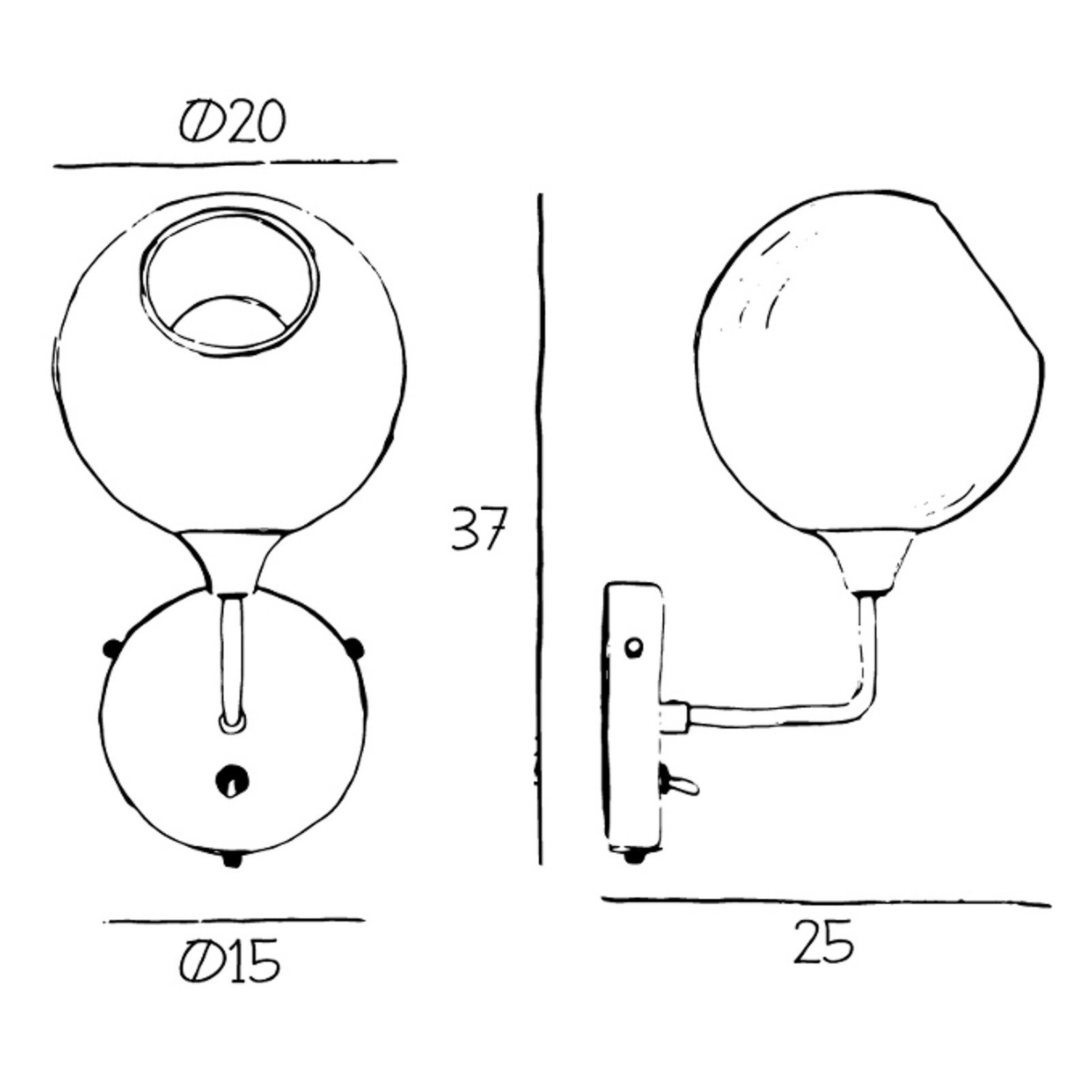 Aplică scurtă Ballroom Short roz sticlă suflată cu gura