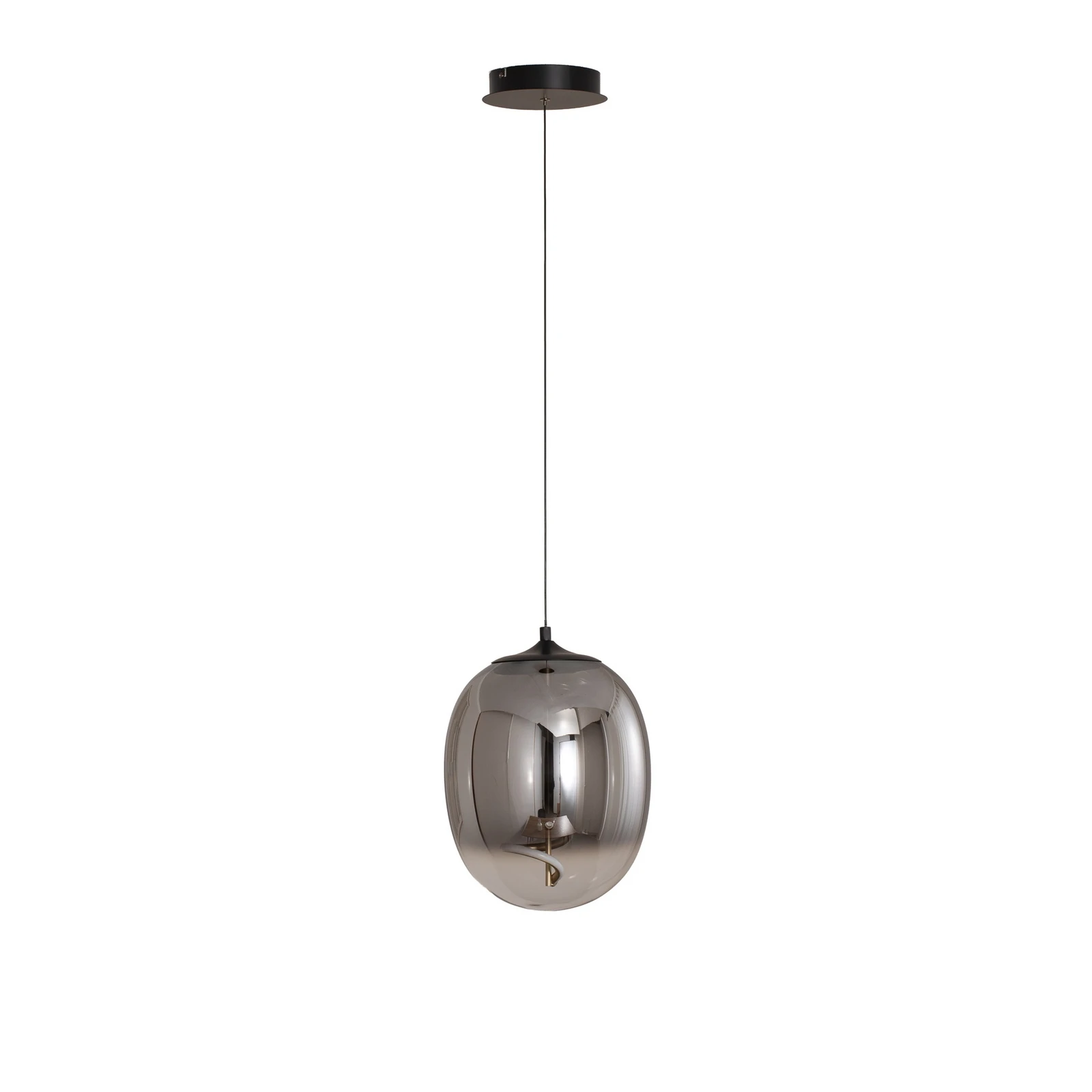 LED-hänglampa Lilly, glas, rökgrå, Ø 28 cm, 4000 K