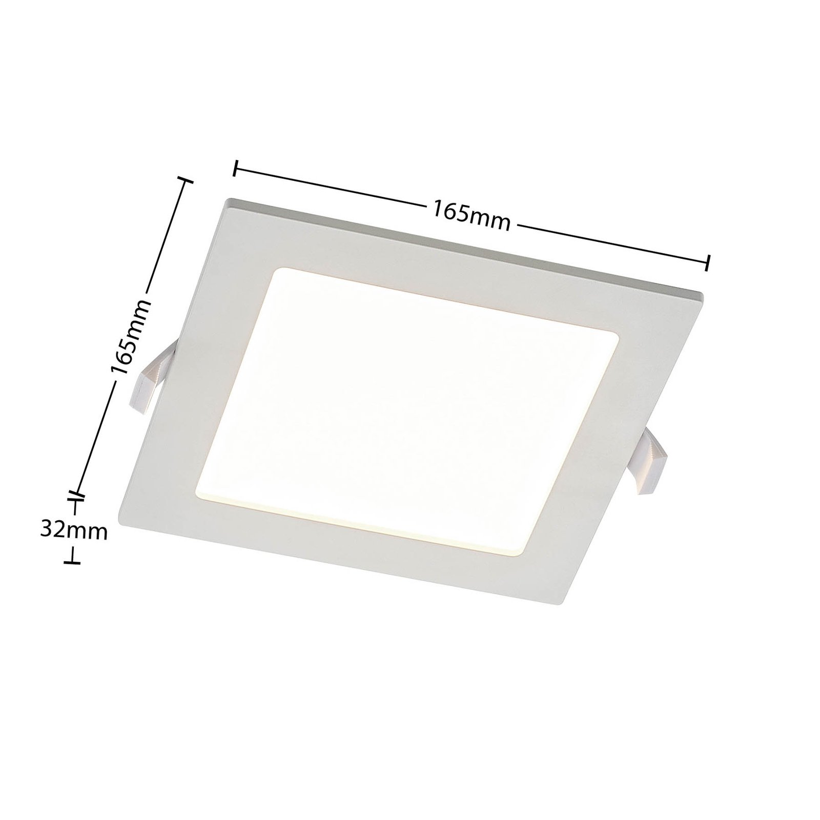 Prios Helina LED-Einbaulampe, weiß, 16,5 cm