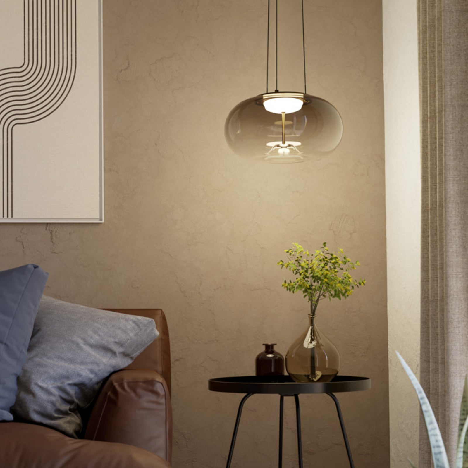 Lámpara colgante LED EGLO OPTICA 1, bronce/marrón, Ø 38 cm, CCT Lámpara colgante LED EGLO OPTICA 1, bronce/marrón, Ø 38 cm, CCT
