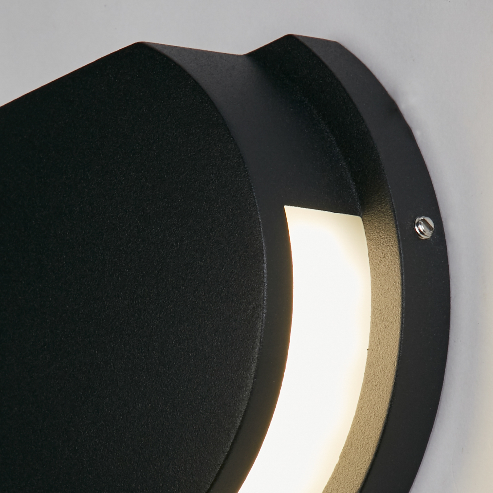 Utendørs LED-vegglampe, Chiswick, svart, bredde 14 cm, metall