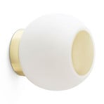 Applique murale LED Moy, dorée/blanche, abat-jour en verre