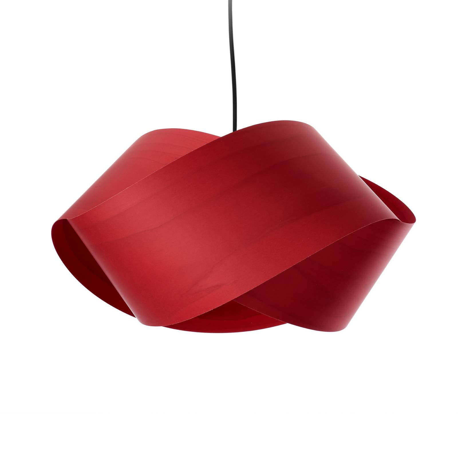 LZF Pendellampe Nut, rot/nickelfarben, Länge 42 cm, Holz