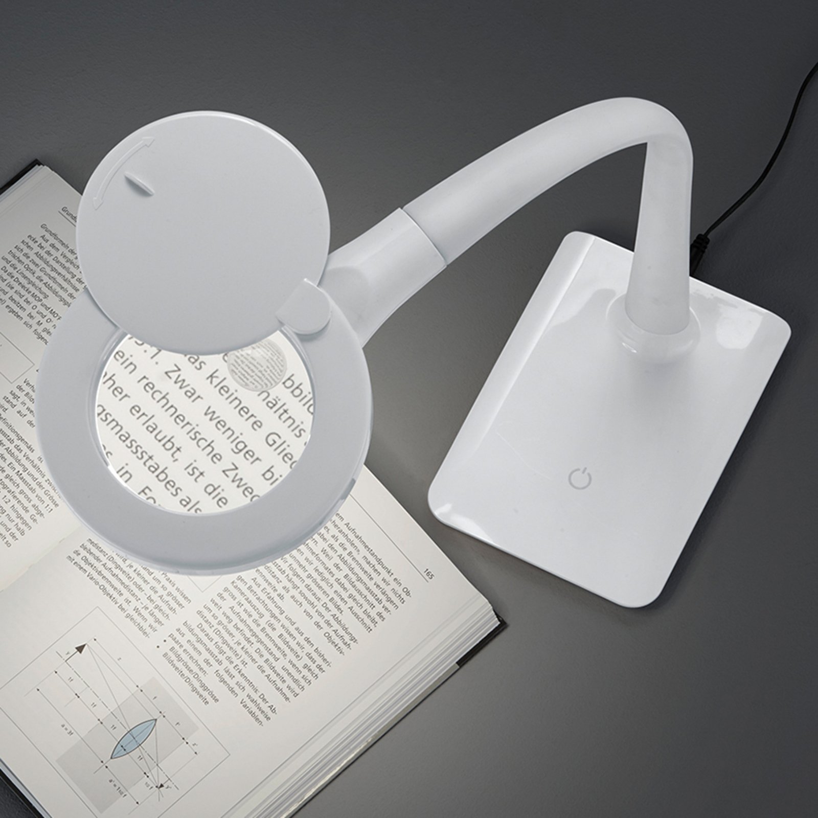 With a base - LED magnifying light Lupo, white