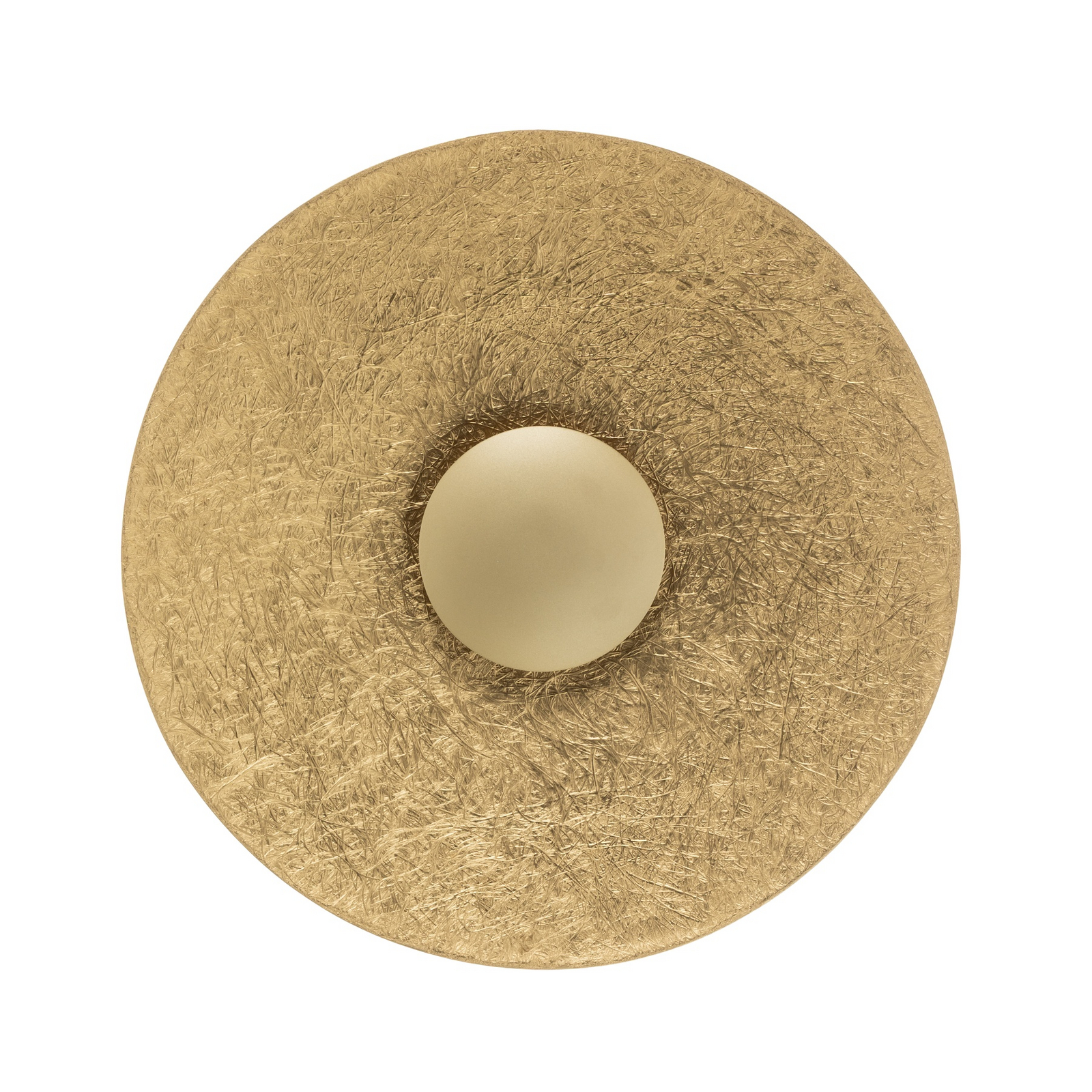 LED nástěnné světlo Sole S, Ø 44 cm, zlatá barva, ocel, 3 000 K