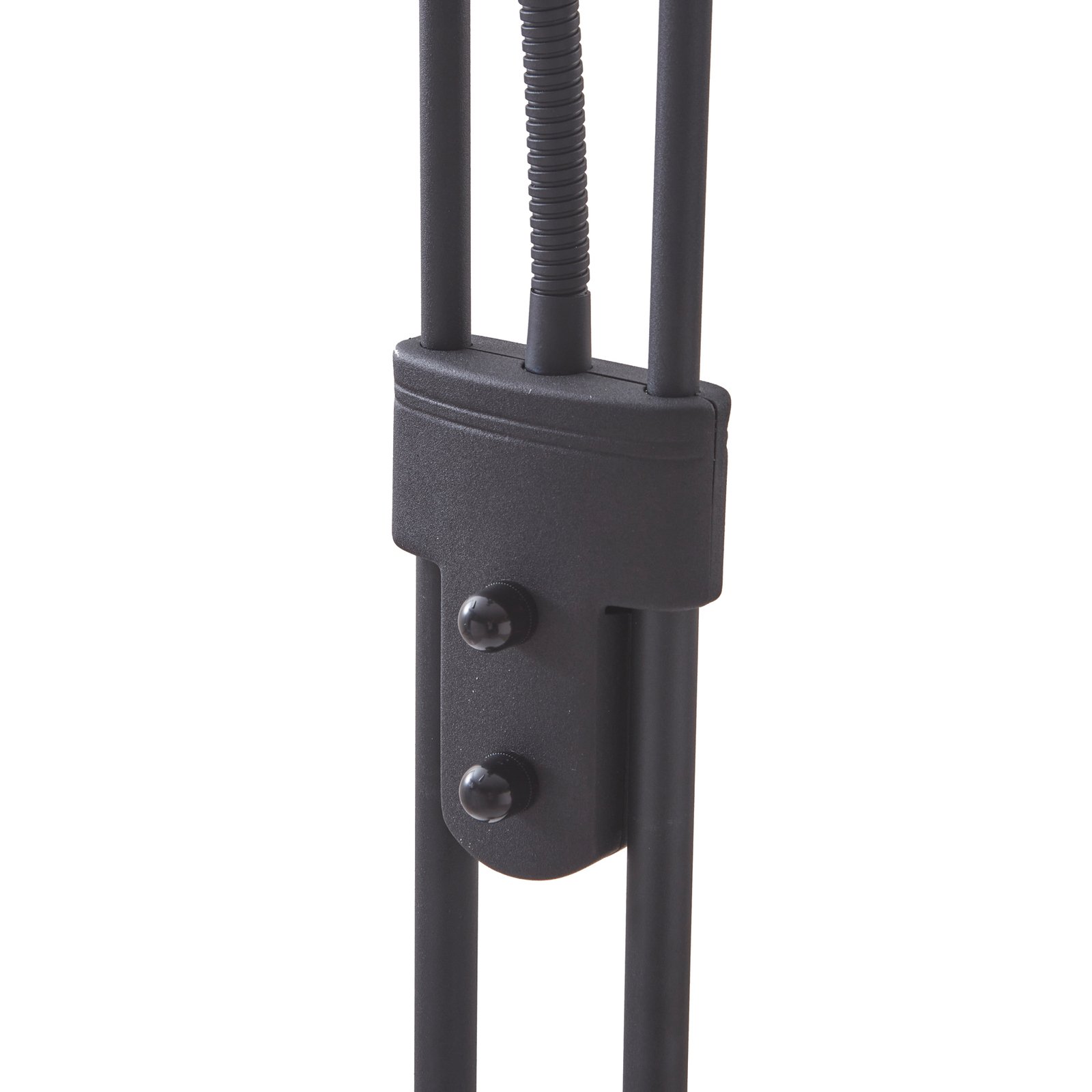 Lindby LED-Standleuchte Josefin, schwarz, Leselicht, dimmbar