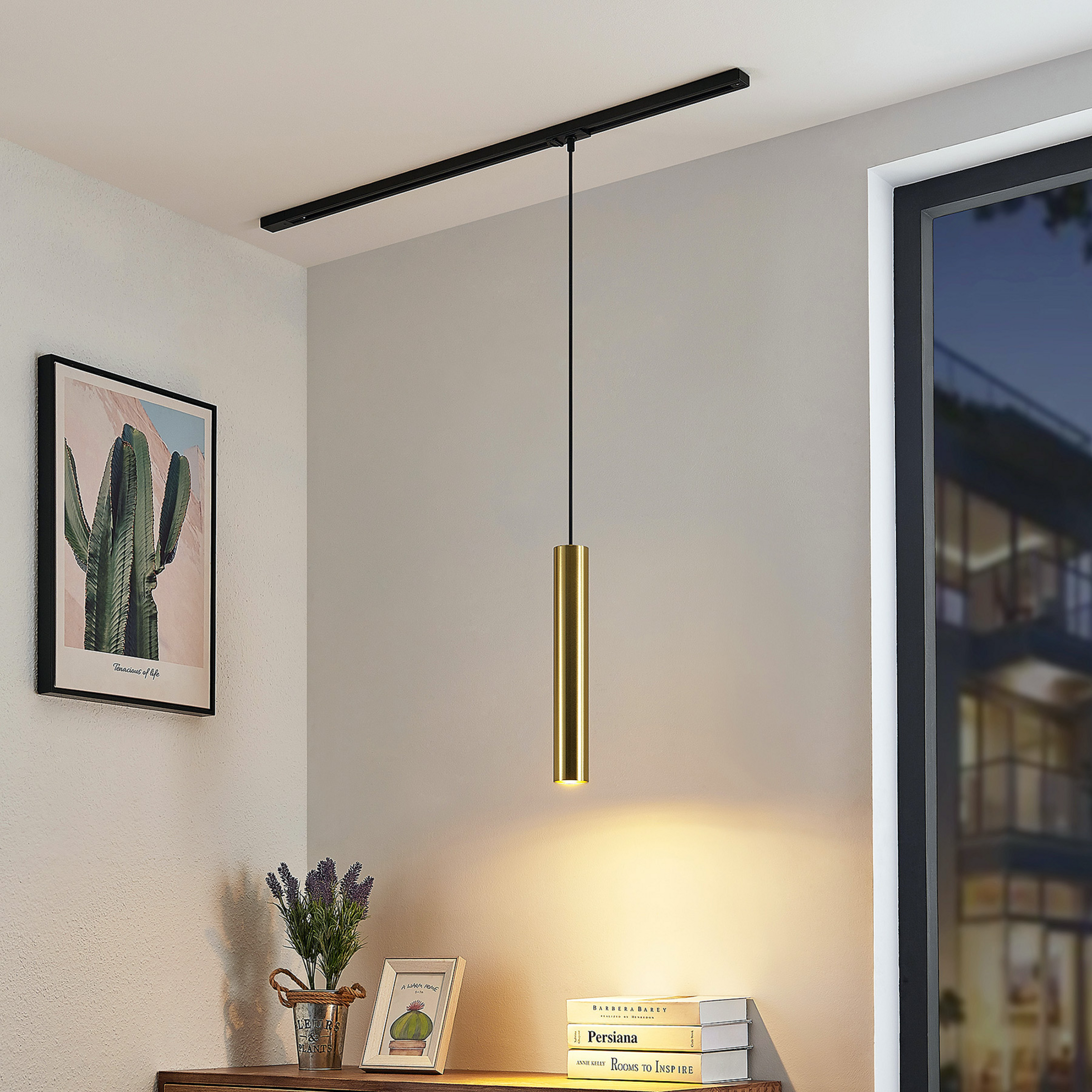 Lindby Pendellampe Linaro, 40 cm, gold, 1-Phasen, GU10