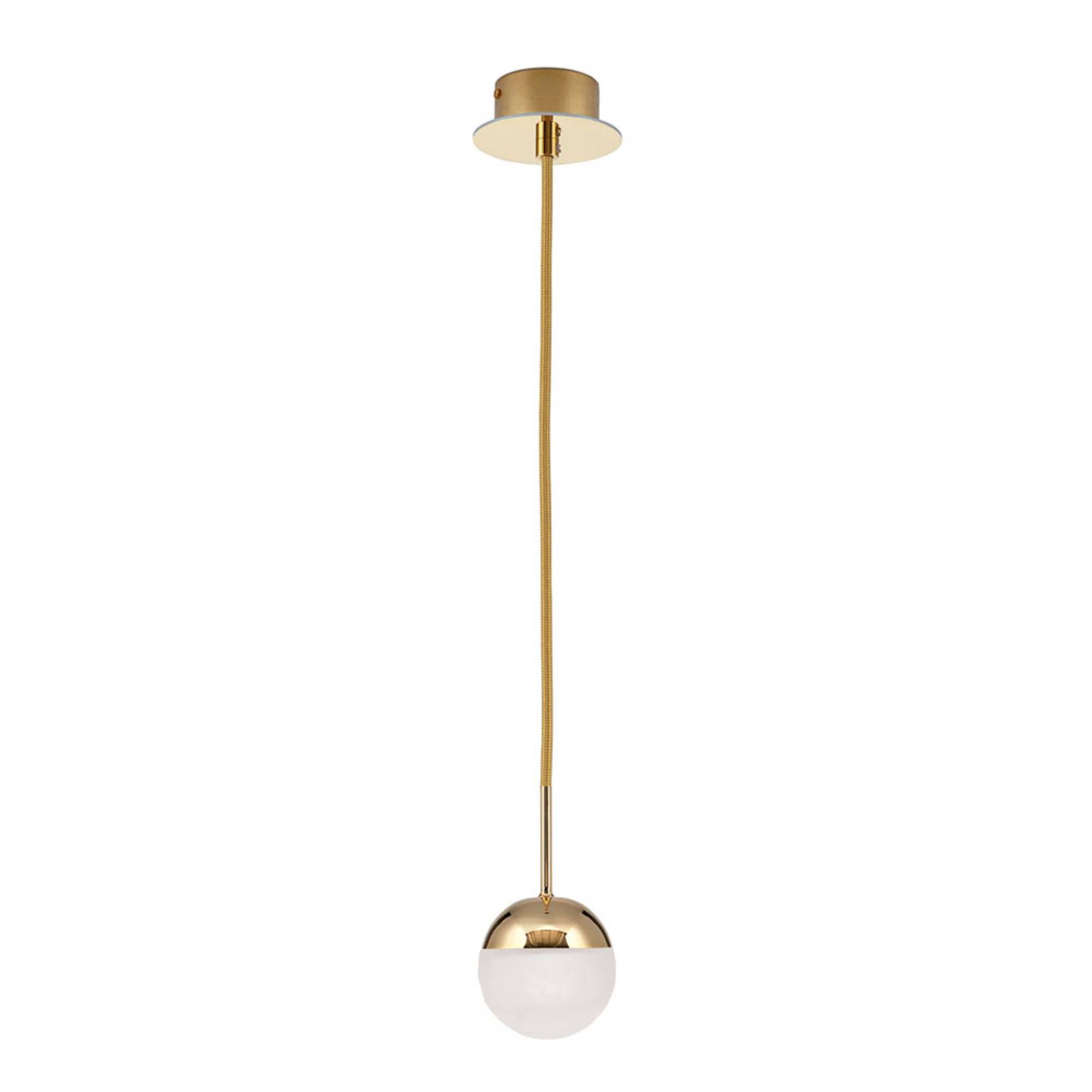 LED függő lámpa Ball, egy-izzós, arany