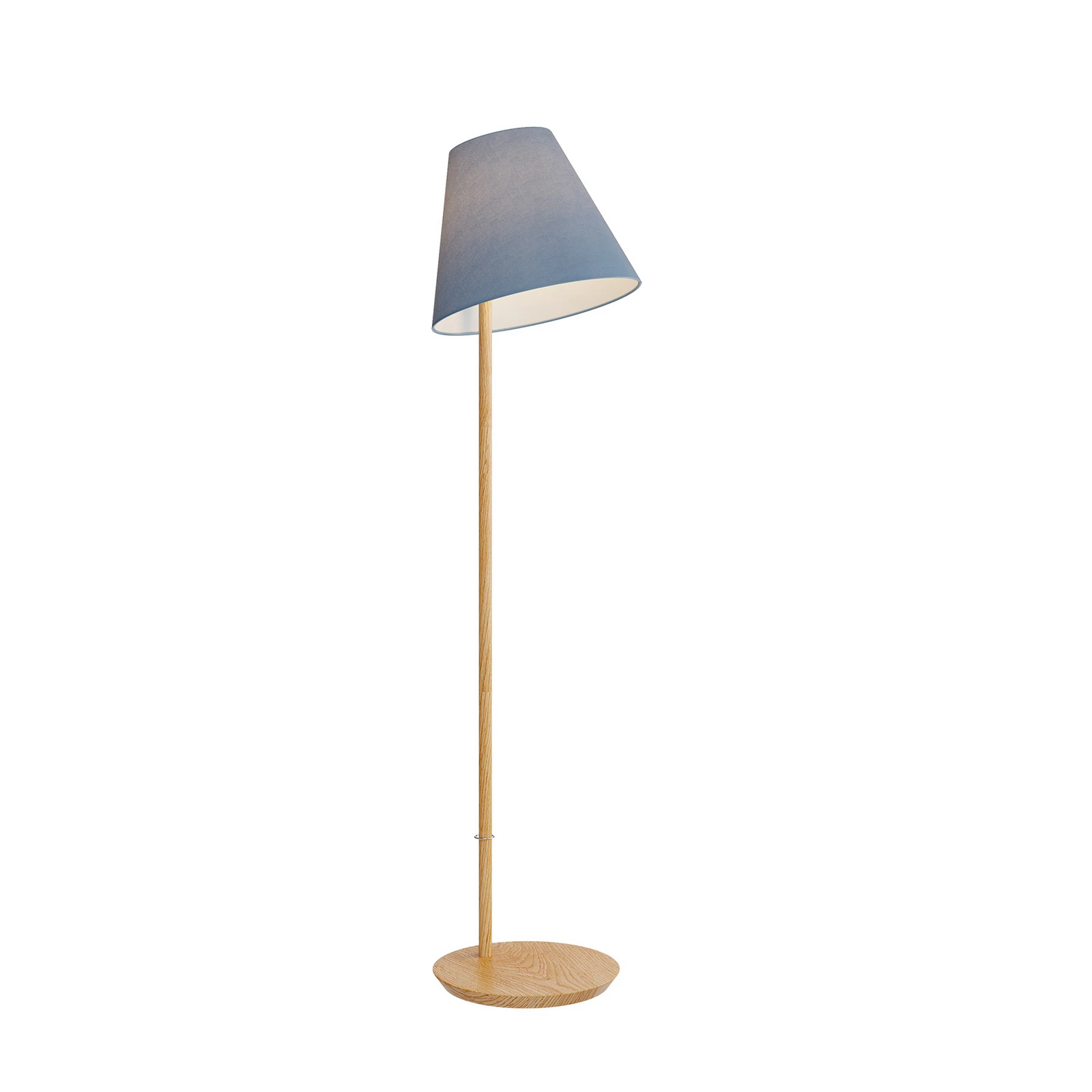 Lucande Lámpara de pie Jinda, azul, madera, tela, 160 cm, E27