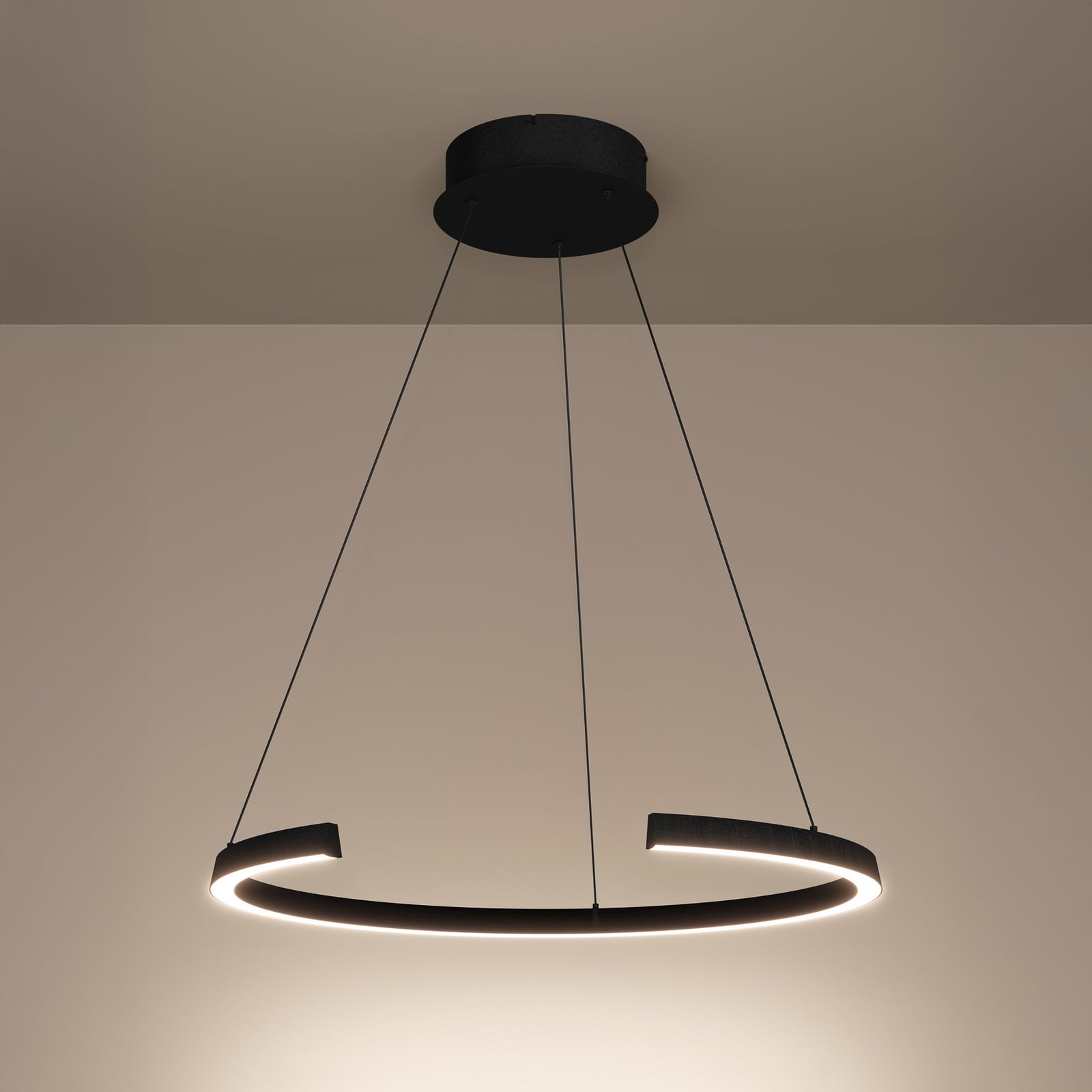 Suspension Labonete noire Ø 80 cm, à 1 lampe, CCT - Stars of Light