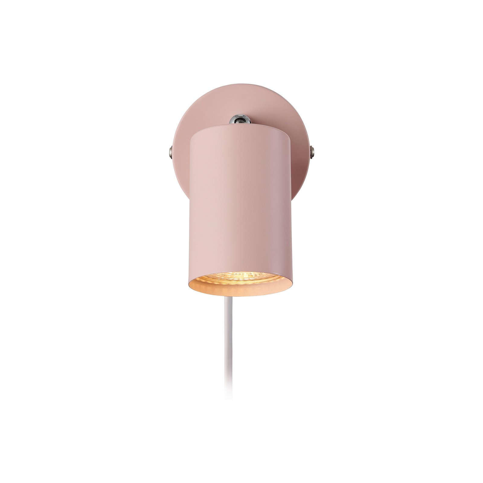 Prieskumné nástenné bodové svietidlo s káblom a zástrčkou, GU10, ružové