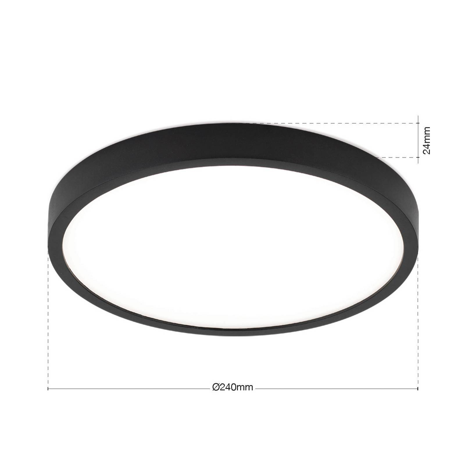 LED-Deckenlampe Disc, schwarz Ø 24 cm, CCT Metall/Kunststoff günstig online kaufen