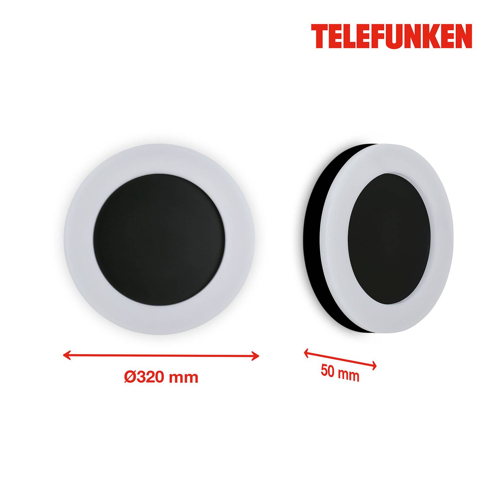 Levně Telefunken Rixi LED venkovní nástěnné světlo černá
